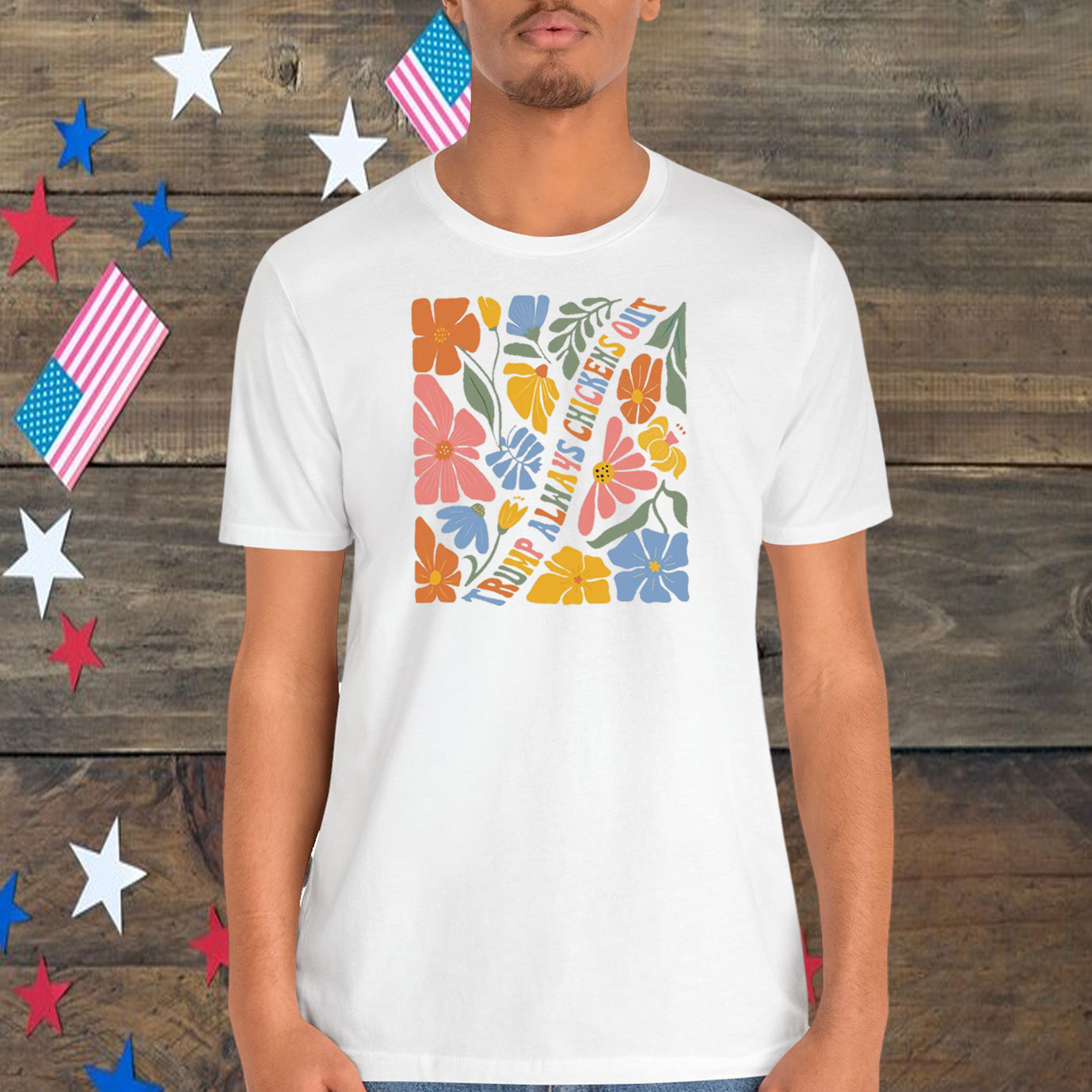 Floral Subtle Trump Always Chicken Out 2025 Shirt