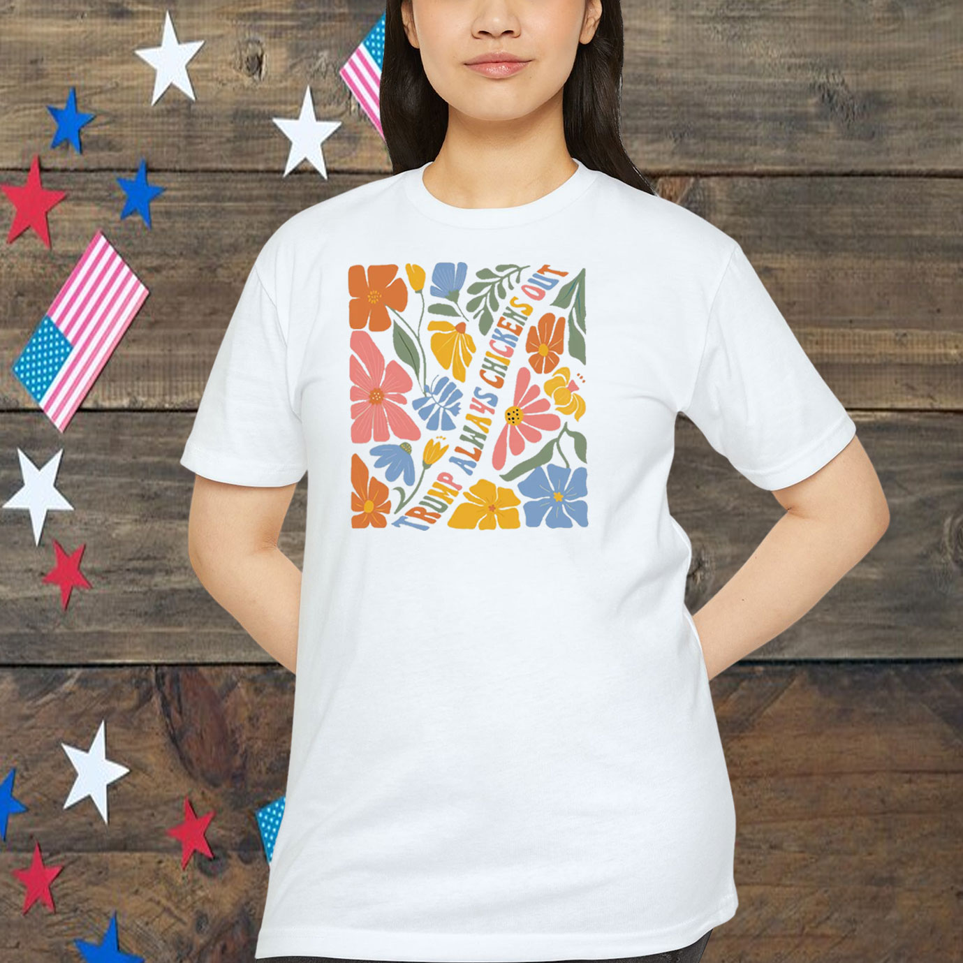Floral Subtle Trump Always Chicken Out 2025 Shirt