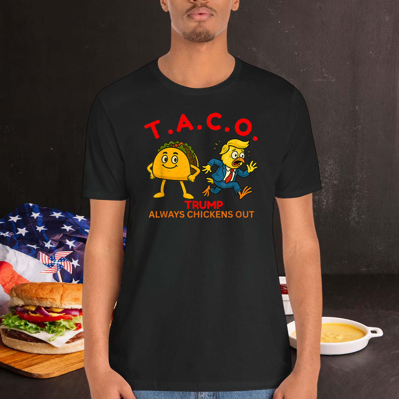 Funny Trump Always Chickens Out Fun Taco Theory Trumps T-Shirt