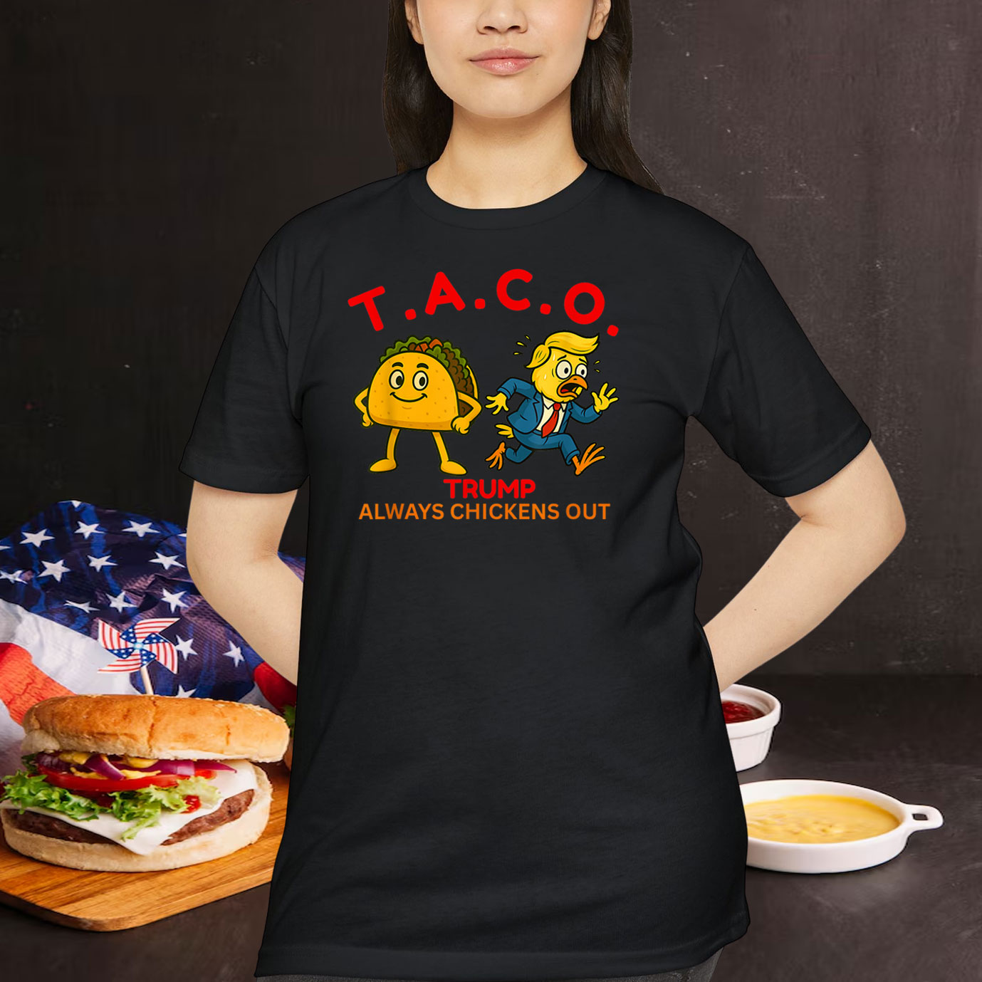Funny Trump Always Chickens Out Fun Taco Theory Trumps T-Shirt