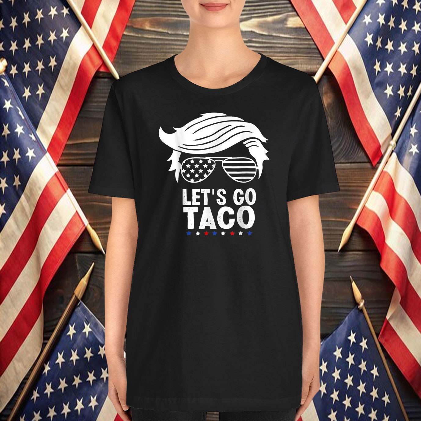 Funny Let's Go Taco USA Flag T-Shirts