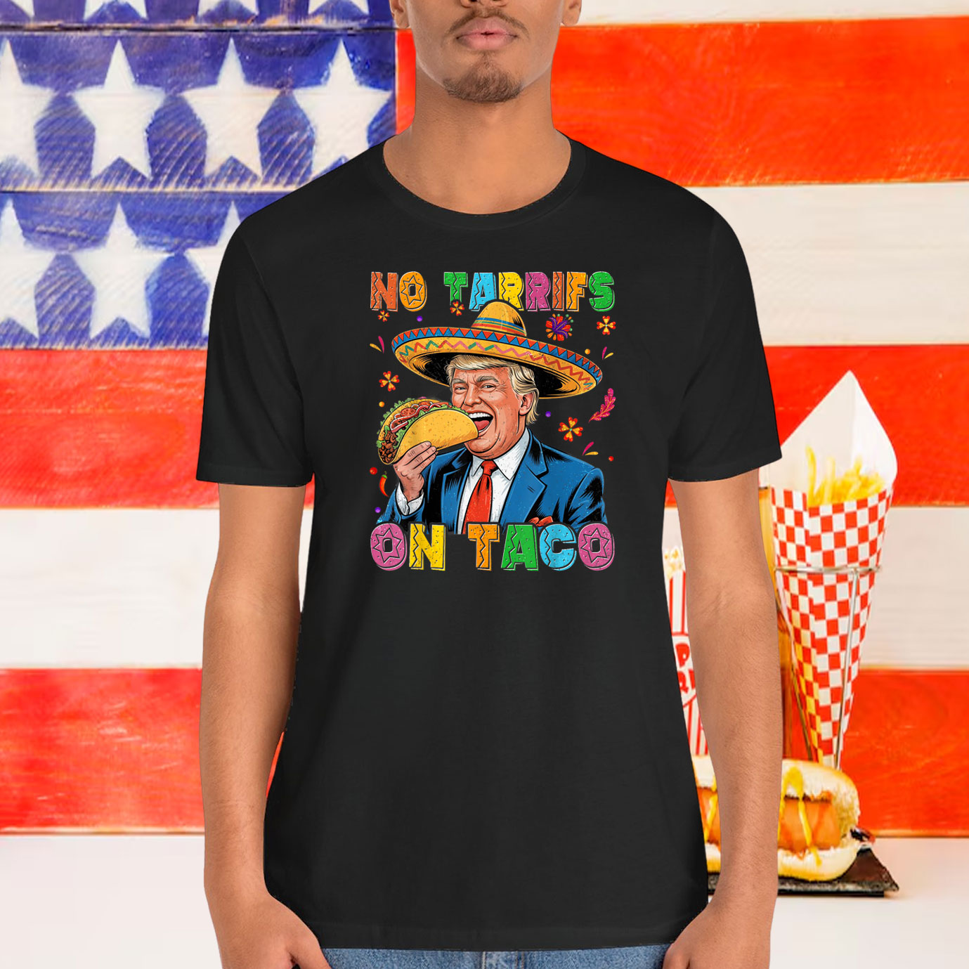 Funny Mexican Cinco de Mayo Trump No Tarrifs On Taco T-Shirt