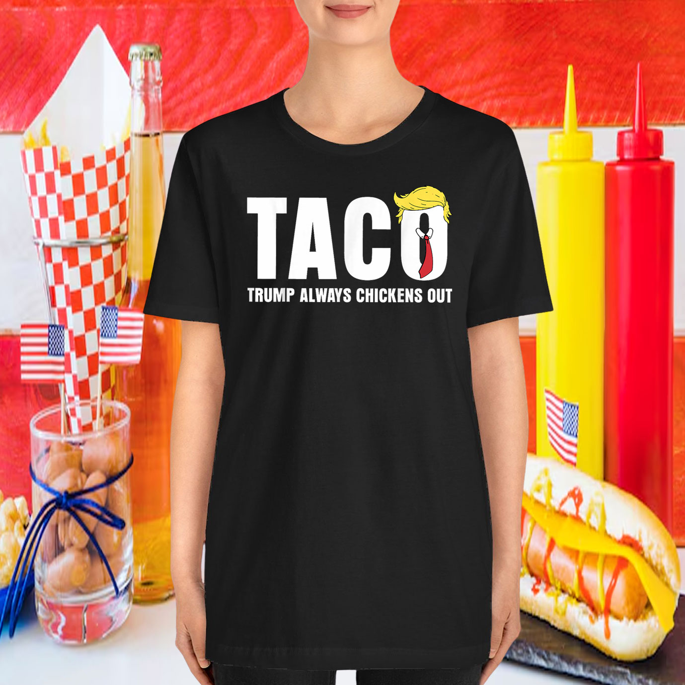 Funny Taco Trade Chicken TACO Trump Always Chickens Out Meme T-Shirt