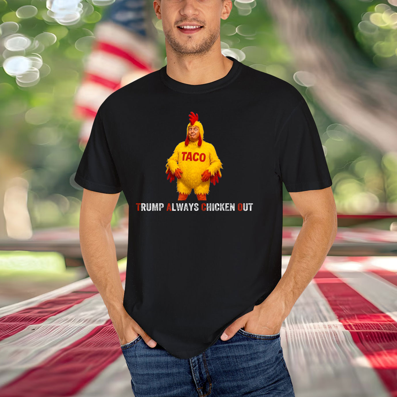 Funny Taco Trump Always Chickens Out Shirts