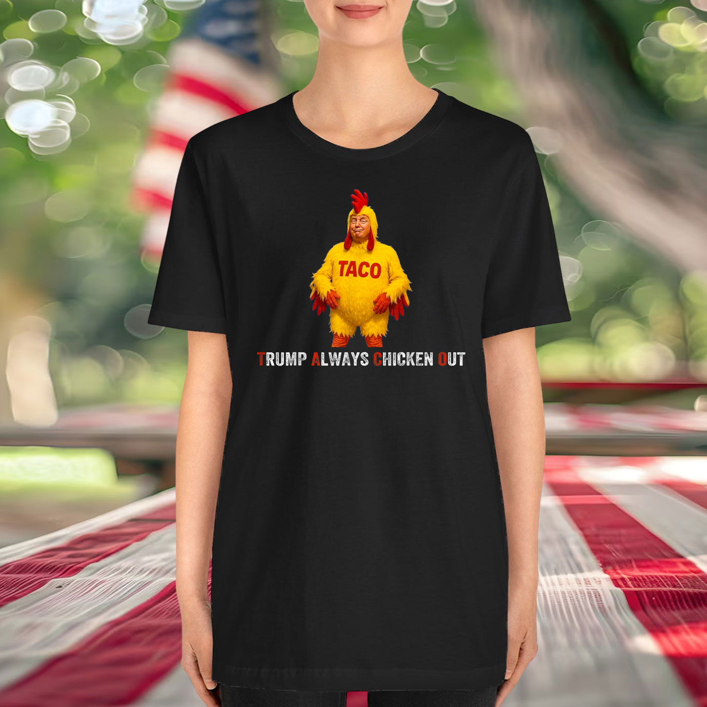 Funny Taco Trump Always Chickens Out Shirts