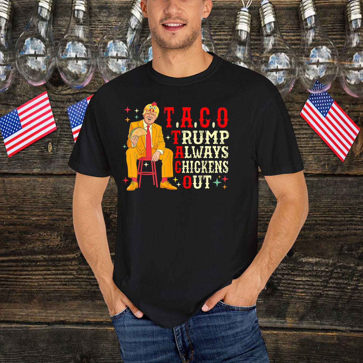 Funny Taco Trump Always Chickens Out T-Shirt