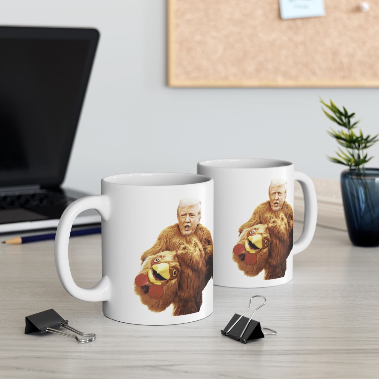 Funny Trump Always Chickens Out Ceramic Mug