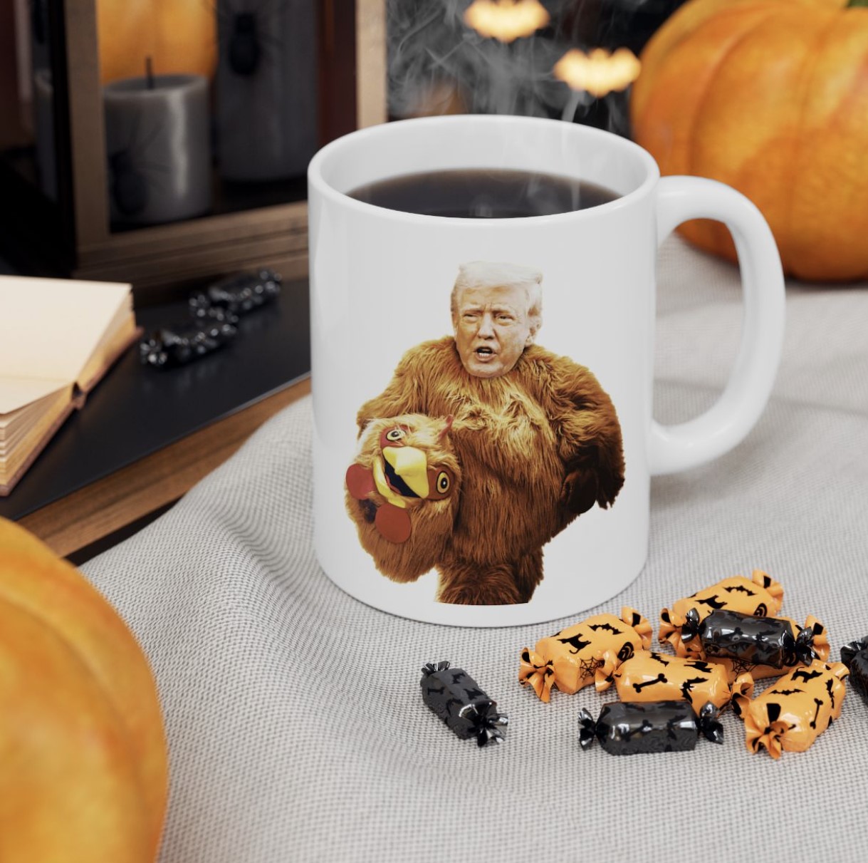 Funny Trump Always Chickens Out Ceramic Mug