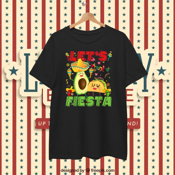 Let's Fiesta Avocado And Tacos Cinco De Mayo Mexican Party T-Shirt