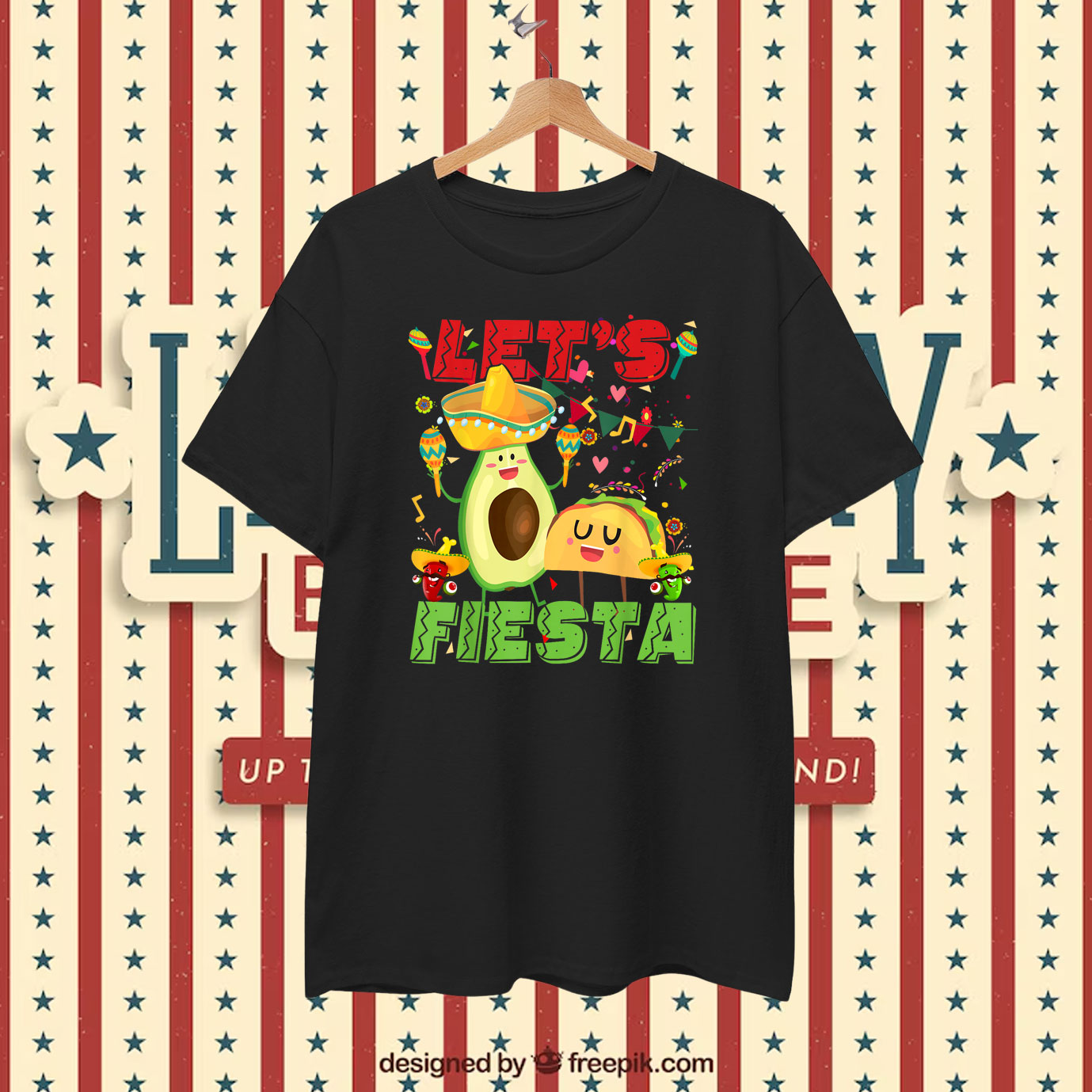 Let's Fiesta Avocado And Tacos Cinco De Mayo Mexican Party T-Shirt