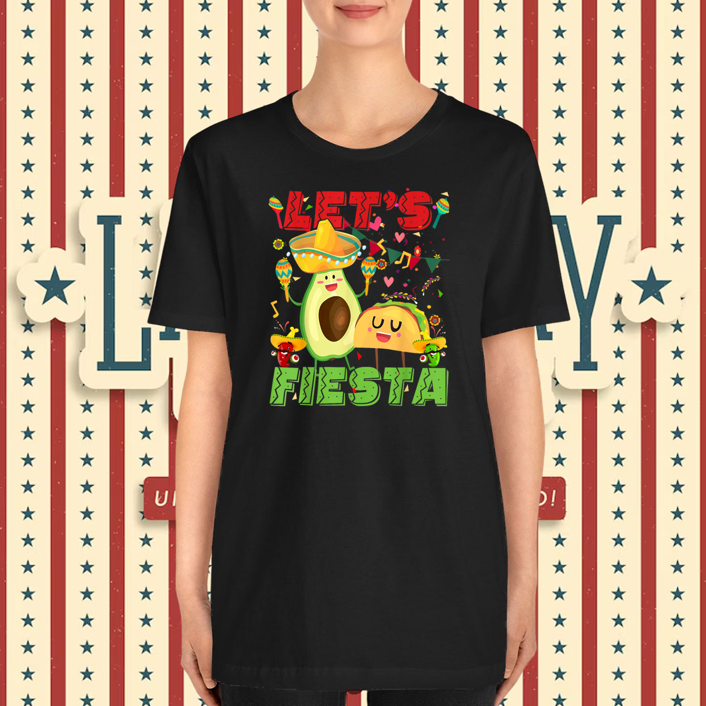 Let's Fiesta Avocado And Tacos Cinco De Mayo Mexican Party T-Shirt