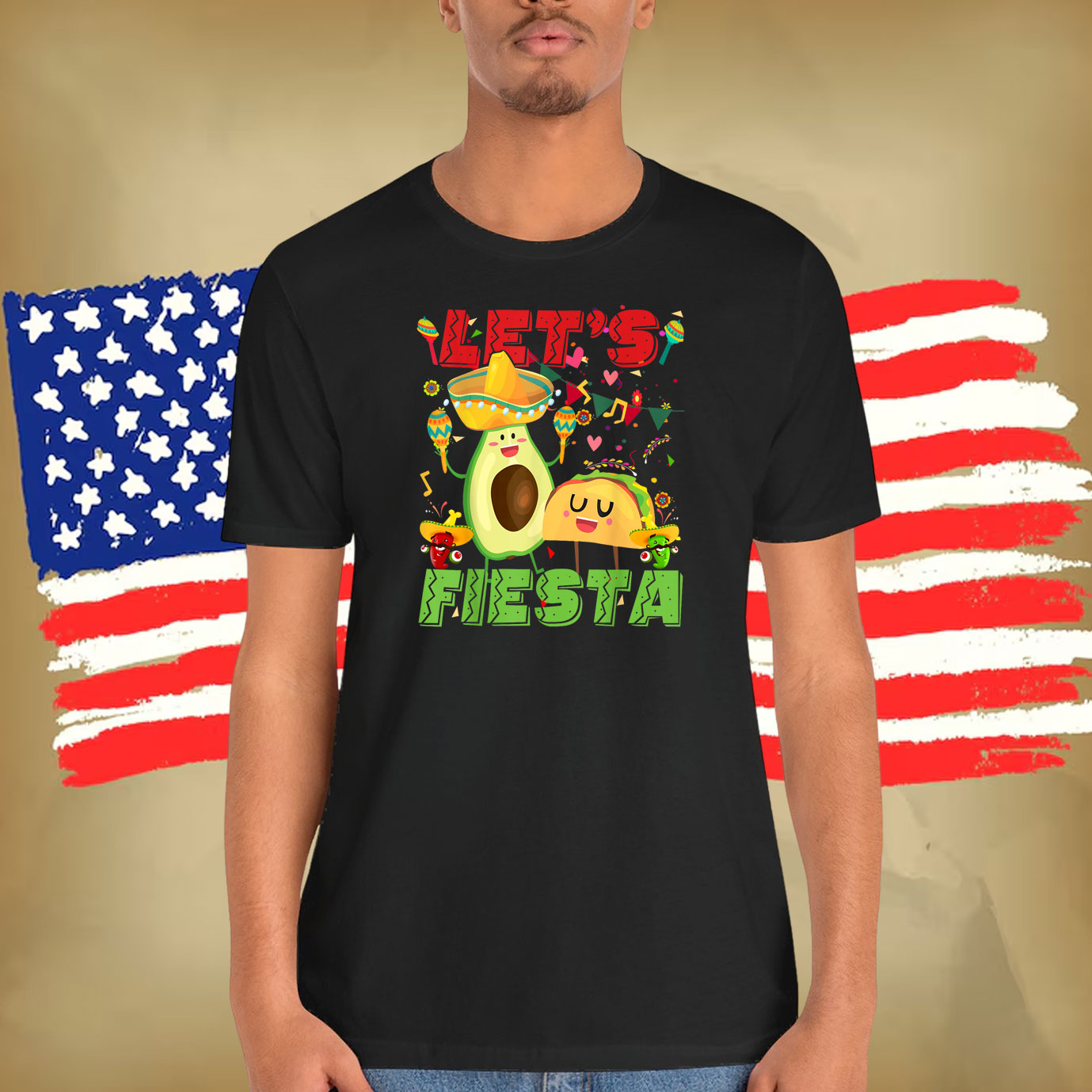 Let's Fiesta Avocado And Tacos Cinco De Mayo Mexican Party T-Shirts