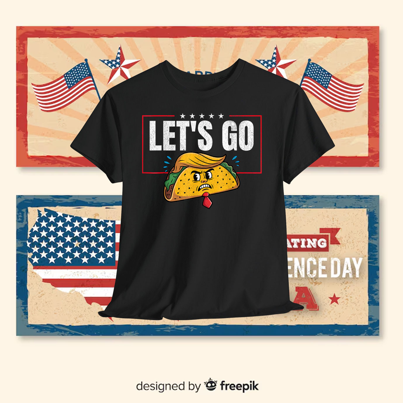 Let's Go Taco Funny Trump Always Chickens Out 2025 Shirt