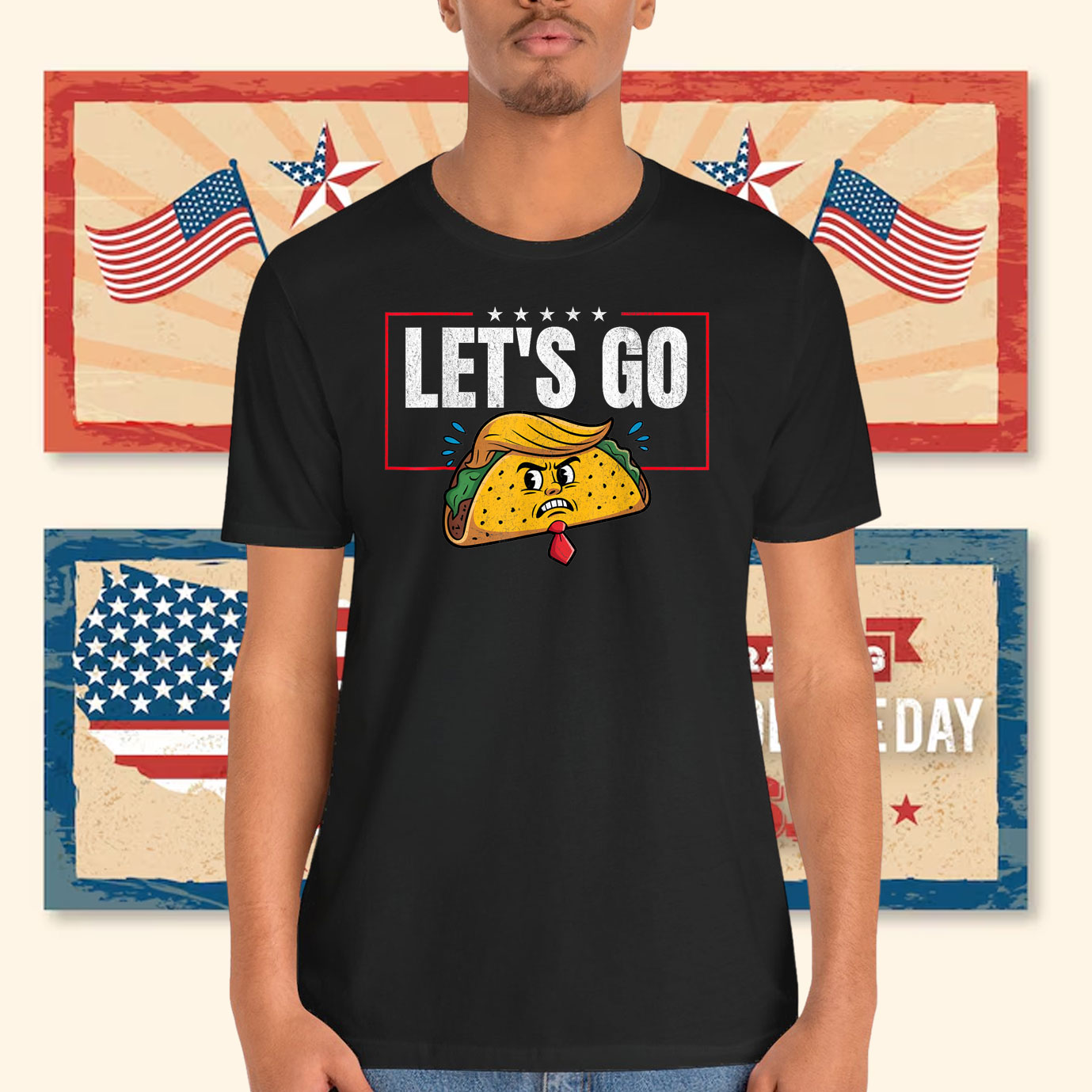 Let's Go Taco Funny Trump Always Chickens Out 2025 Shirt