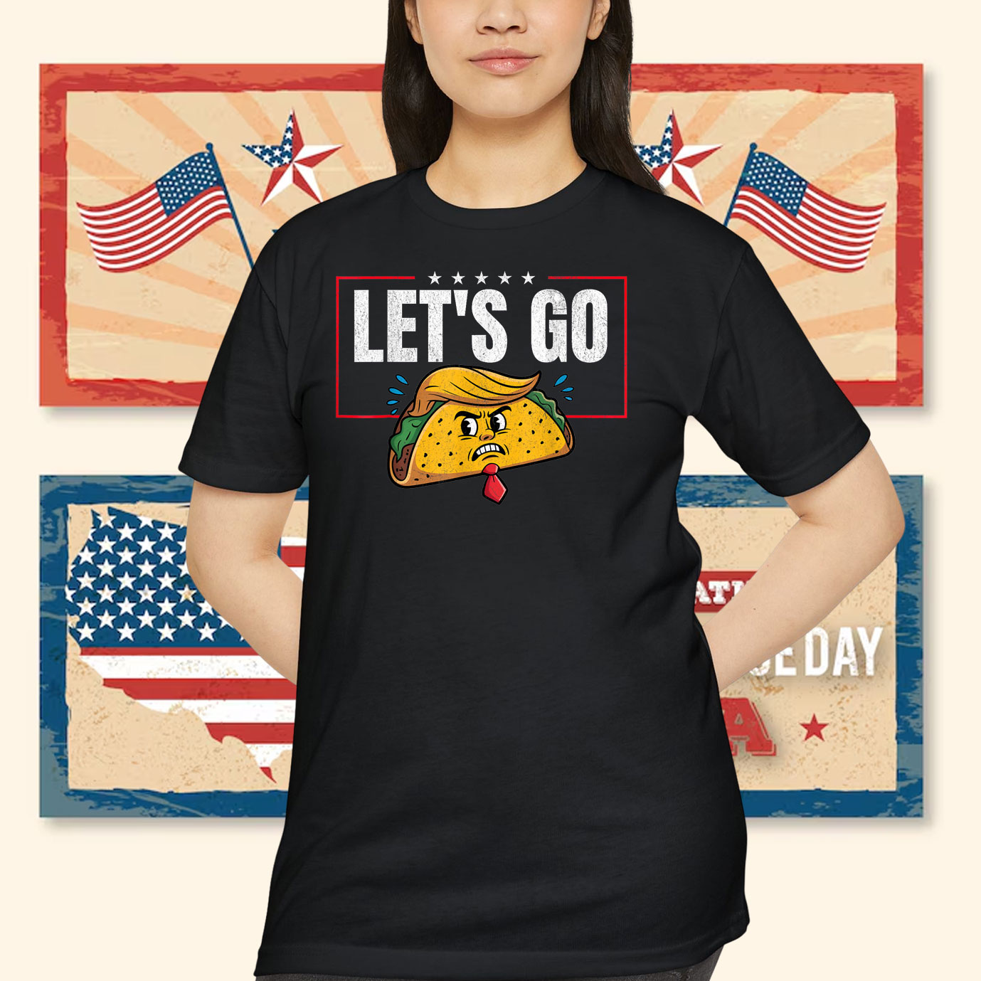 Let's Go Taco Funny Trump Always Chickens Out 2025 Shirt