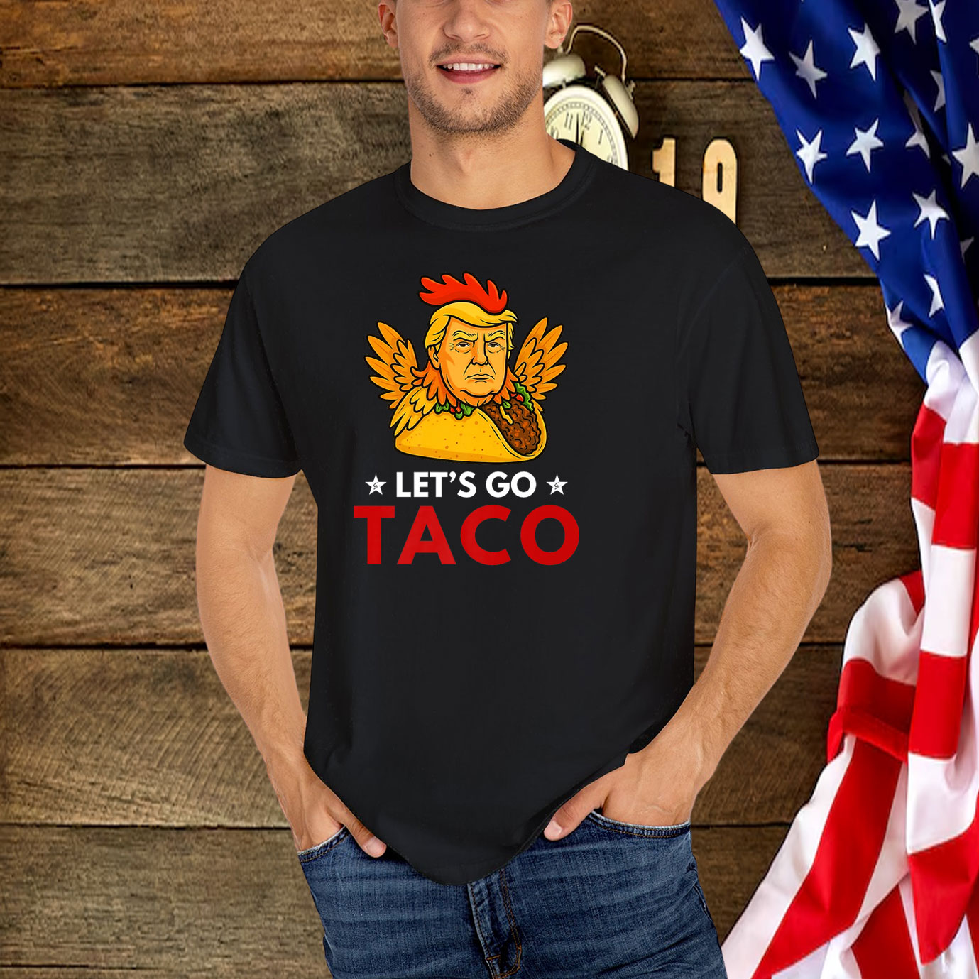 Let's Go Taco Funny Trump Always Chickens Out Premium Shirt