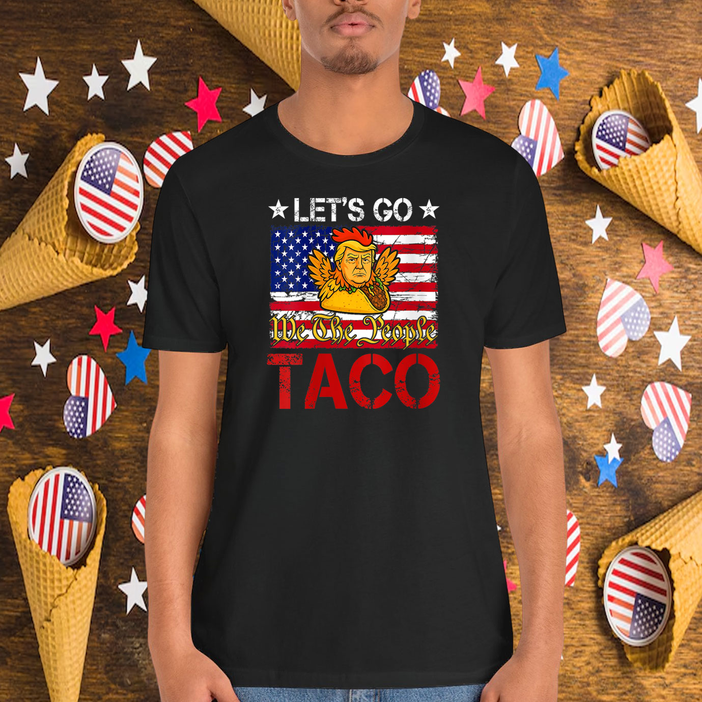 Let's Go Taco Funny Trump Always Chickens Out Shirt