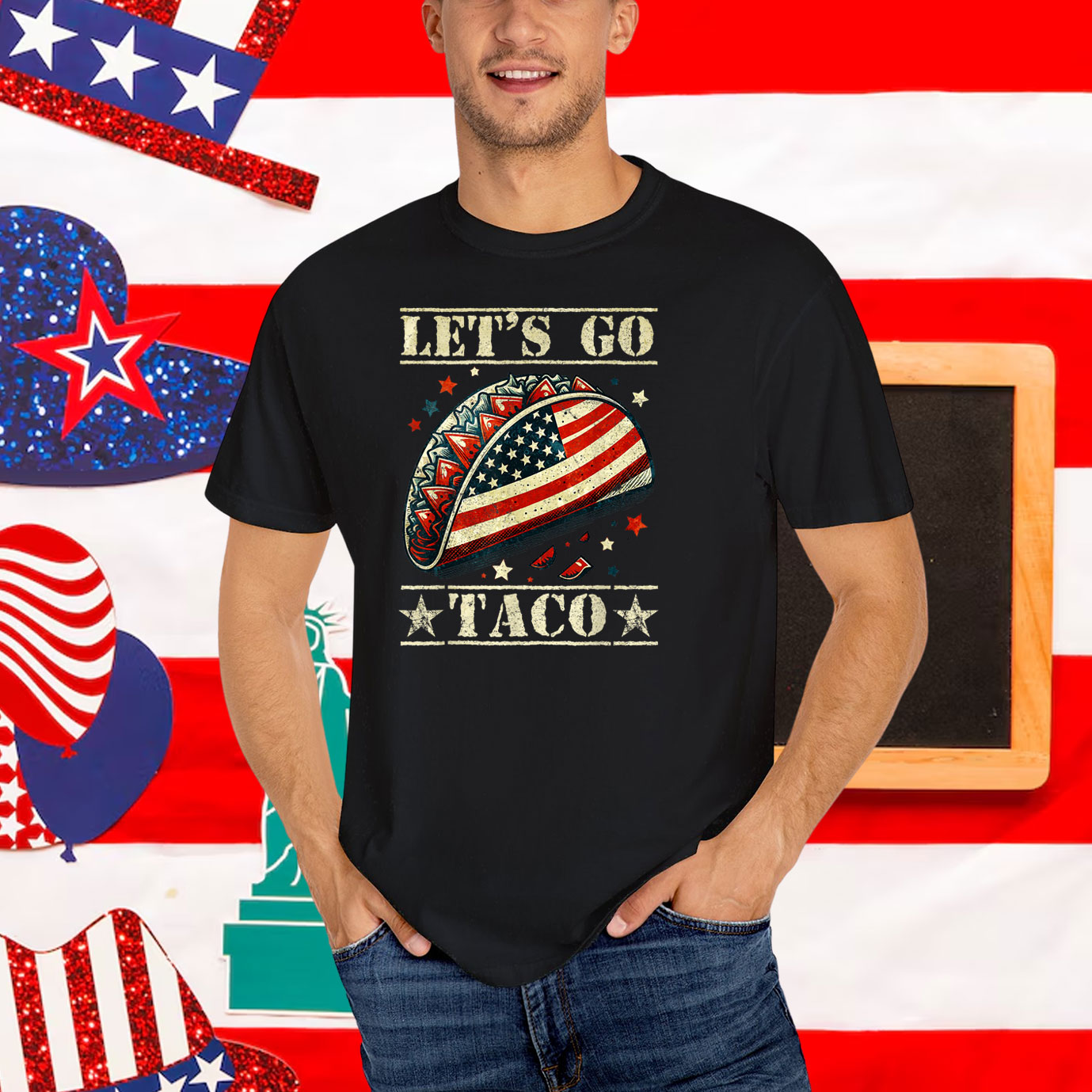 Let's Go Taco Funny Trump Always Chickens Out Shirts