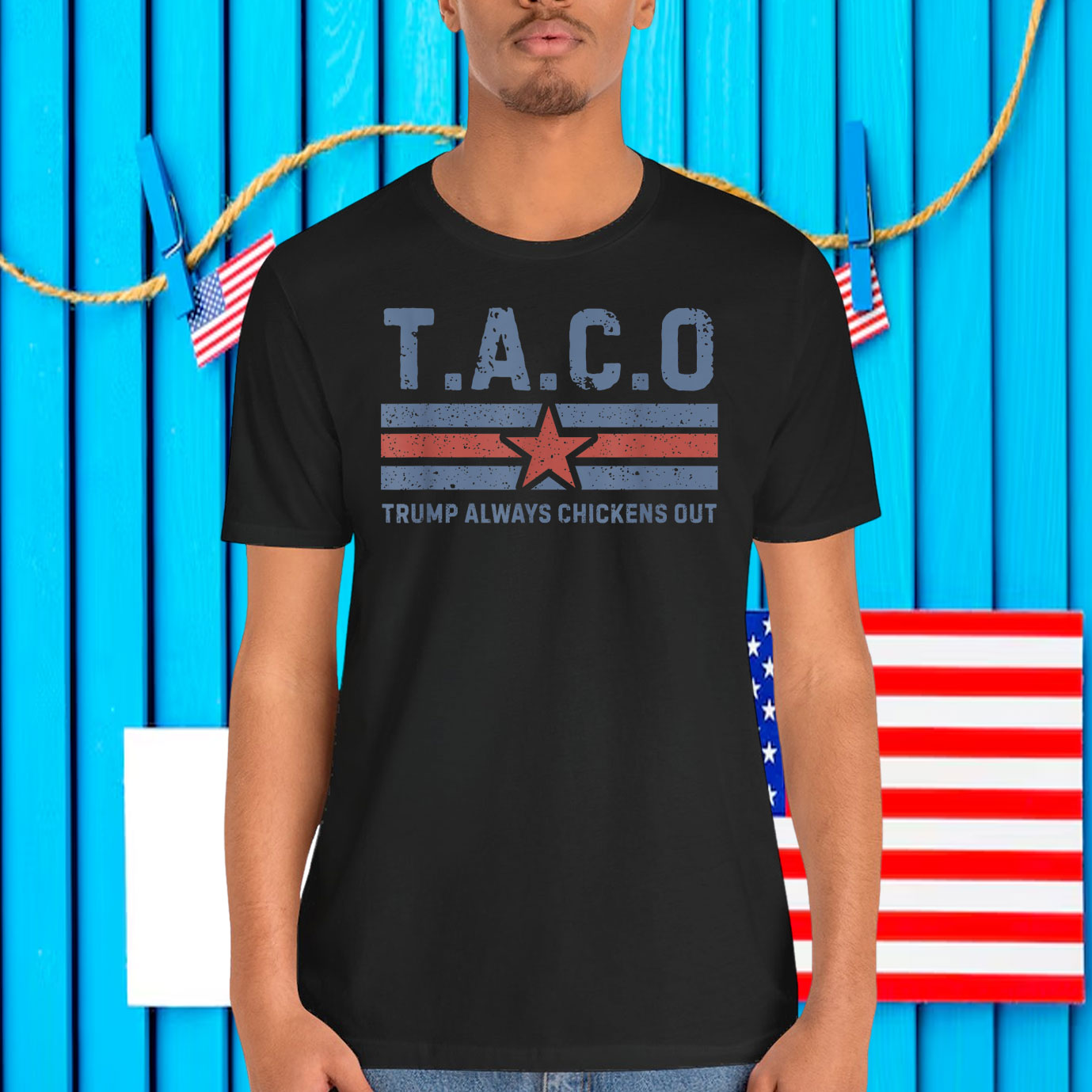T.A.C.O Trump Always Chickens Out - Funny T-Shirt