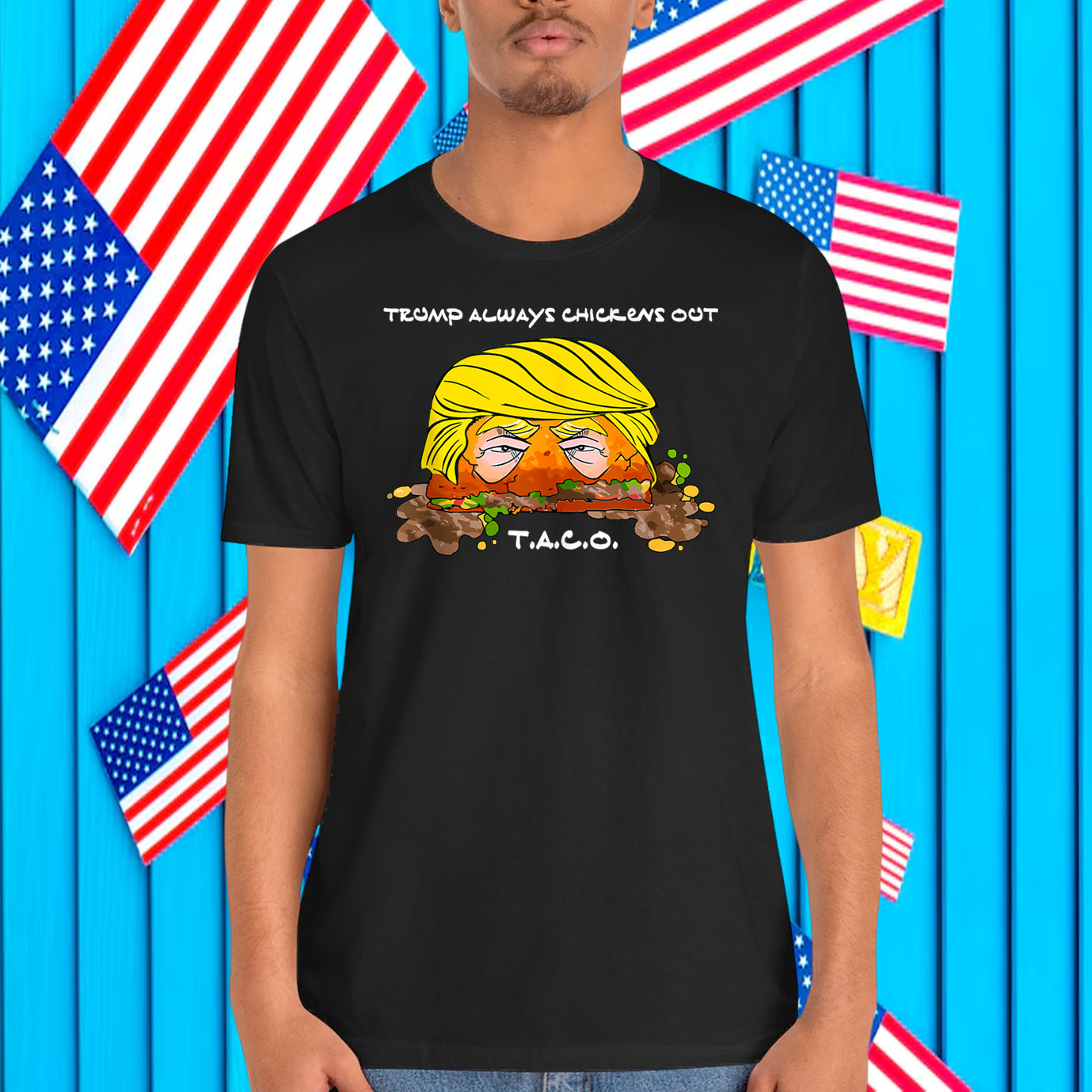 Taco Trade Chicken T.A.C.O Trump Always Chickens Out Meme Shirt