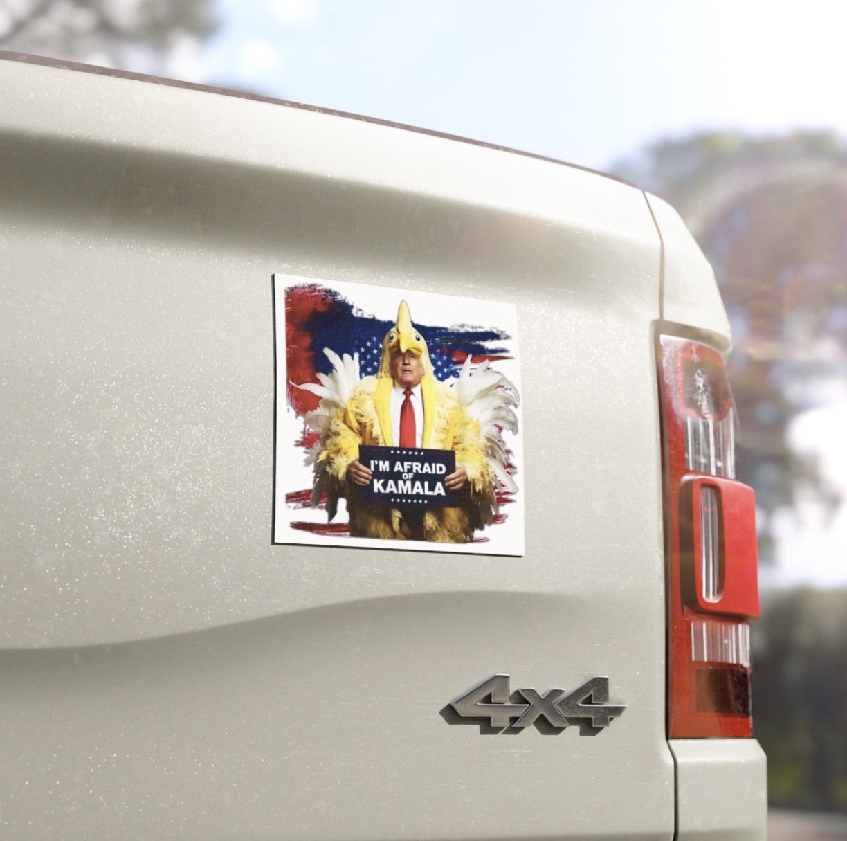 Trump Always Chickens Out Car Magnet Afraid of Kamala