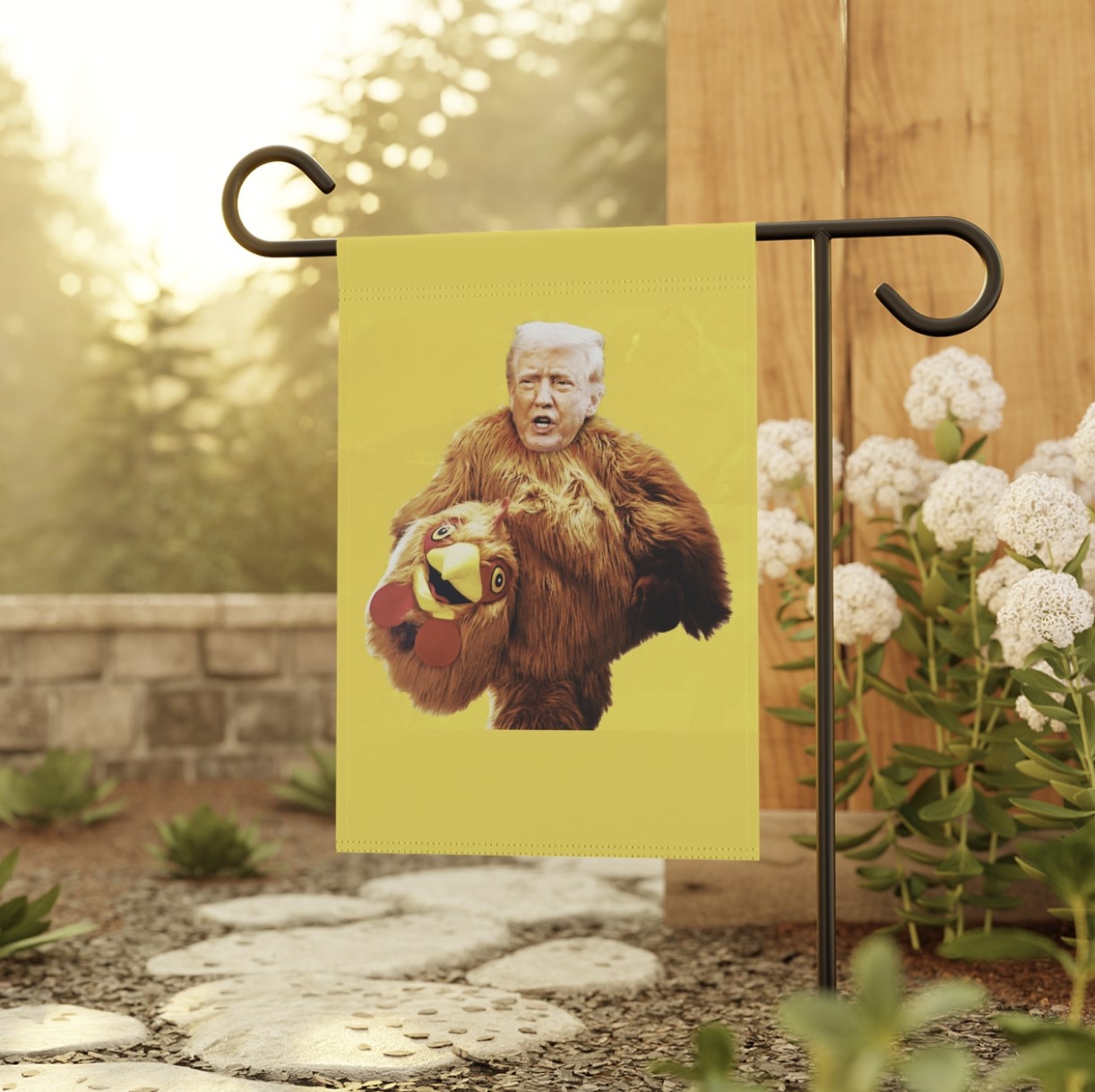 Trump Always Chickens Out Garden Banner