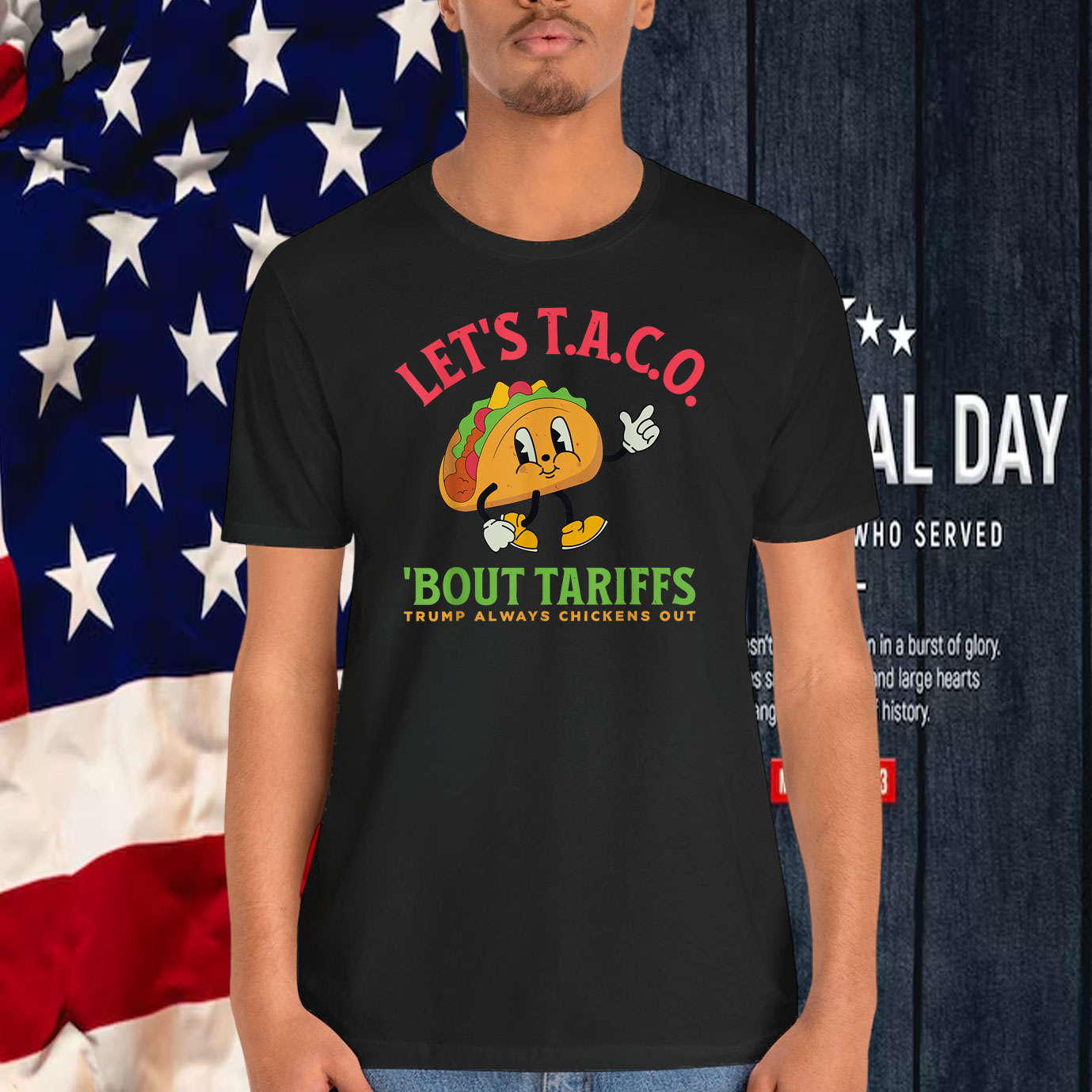 Trump Always Chickens Out Meme Let's TACO about tariffs Shirt