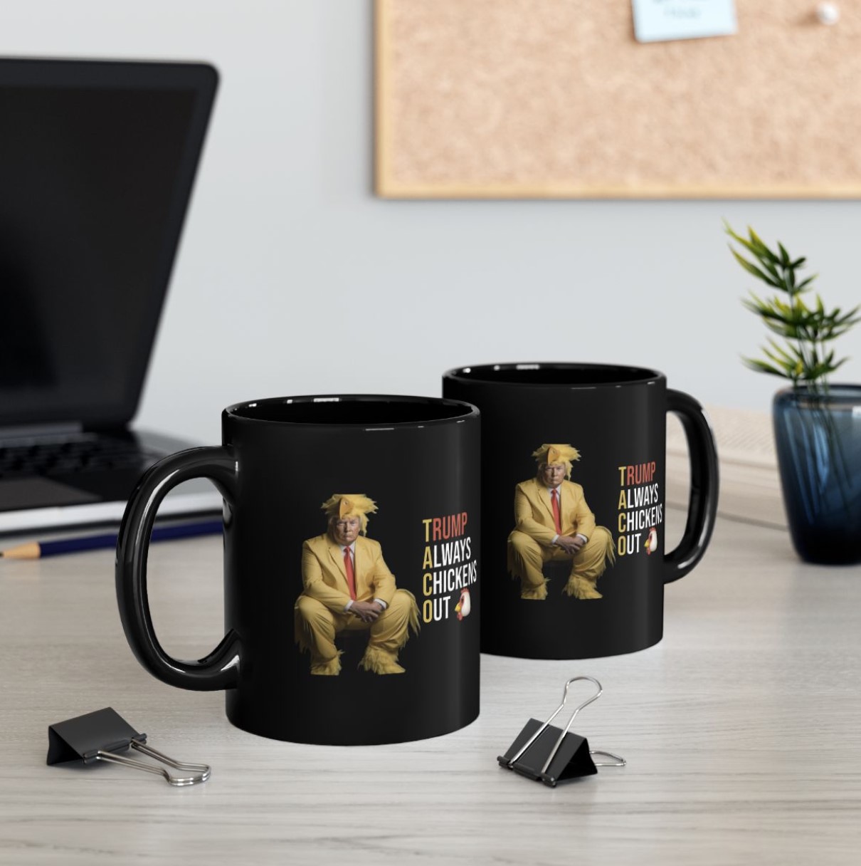 Trump Always Chickens Out Mug