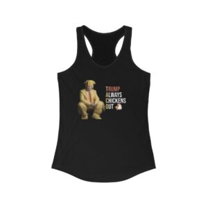 Trump Always Chickens Out Racerback Tank