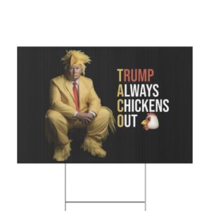 Trump Always Chickens Out Yard Sign