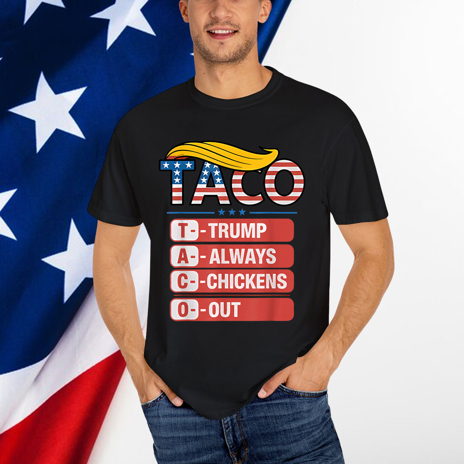 Trump Always Chickens Funny Out Shirt