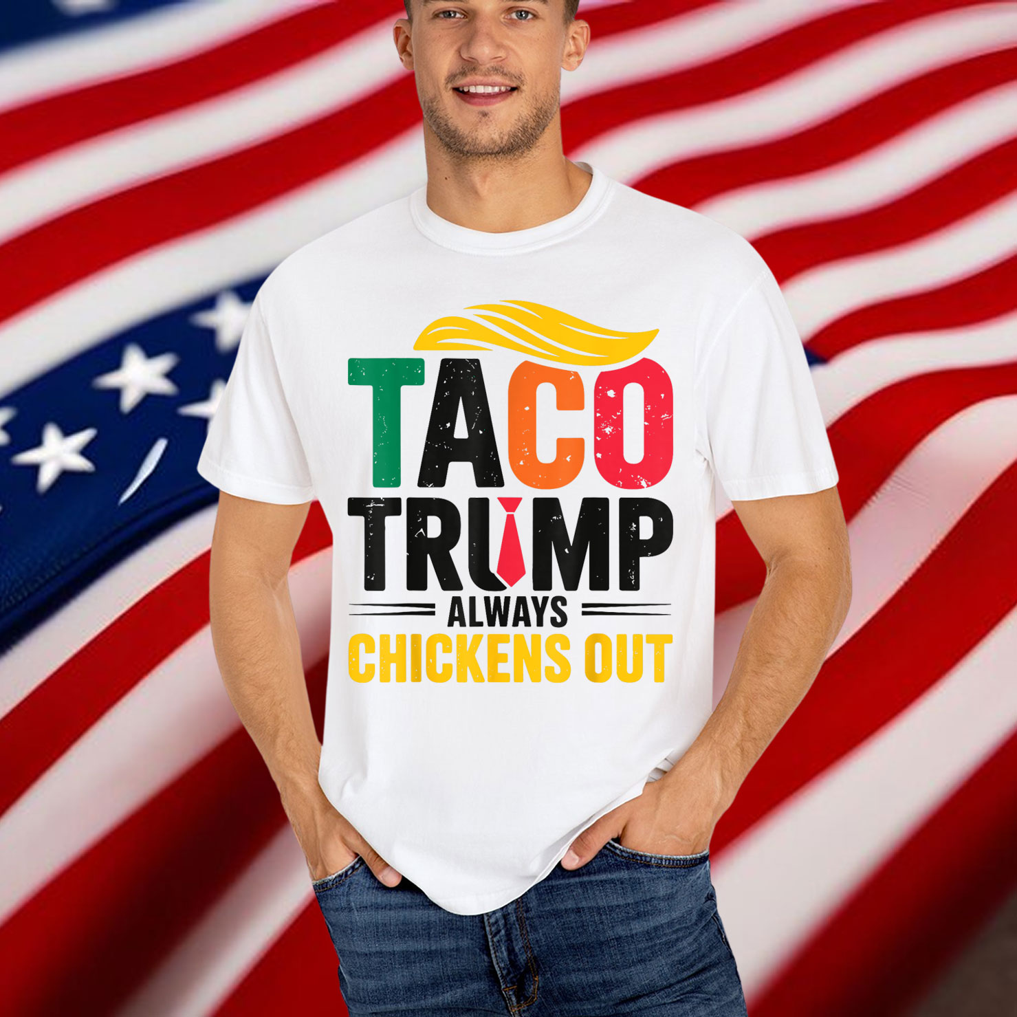 Let's Go Taco Trump Always Chickens Out Shirt