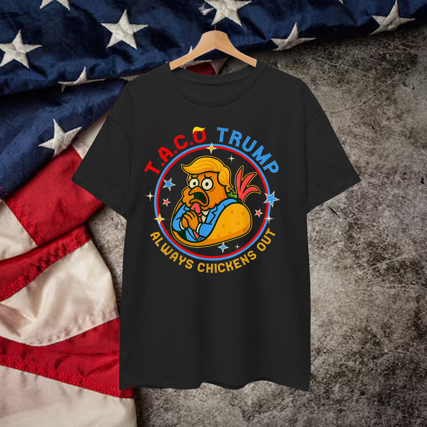 Funny Taco Trump Always Chickens Out Shirt