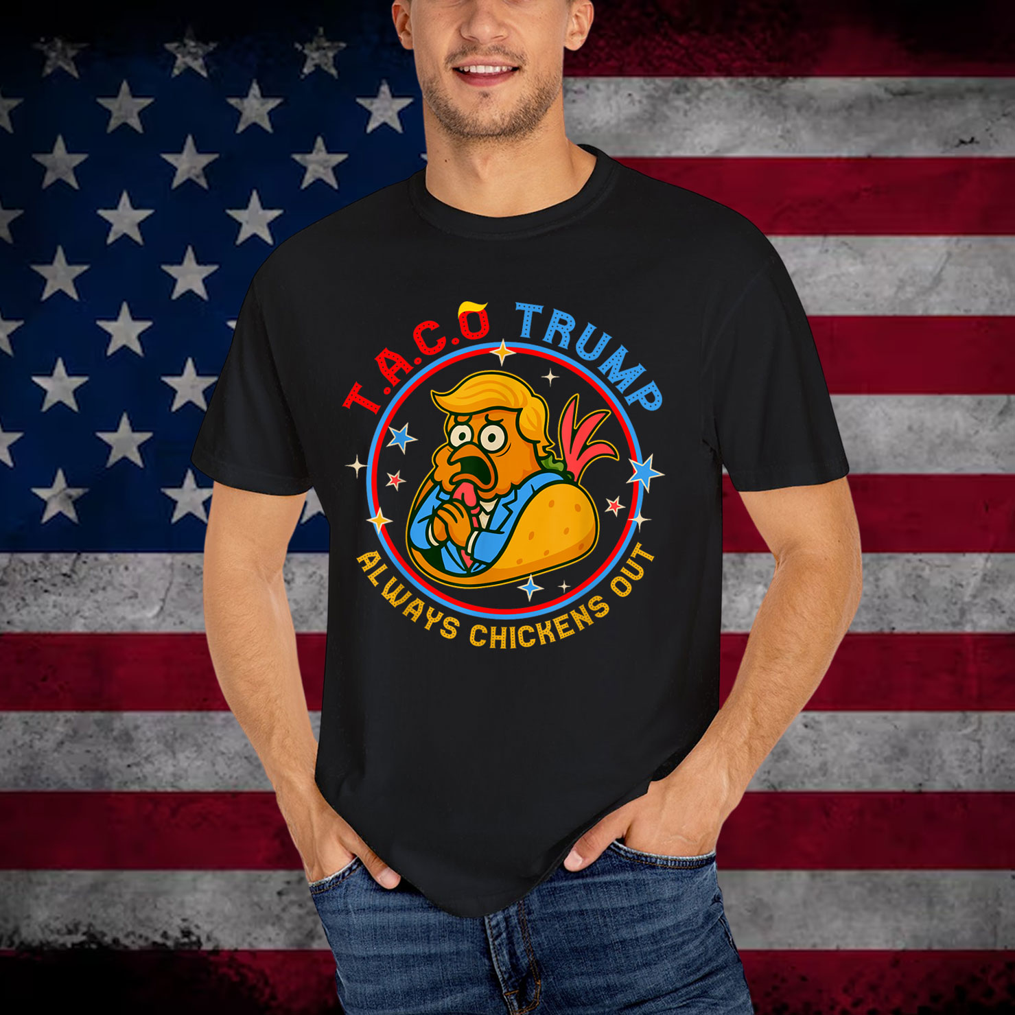 Funny Taco Trump Always Chickens Out Shirt