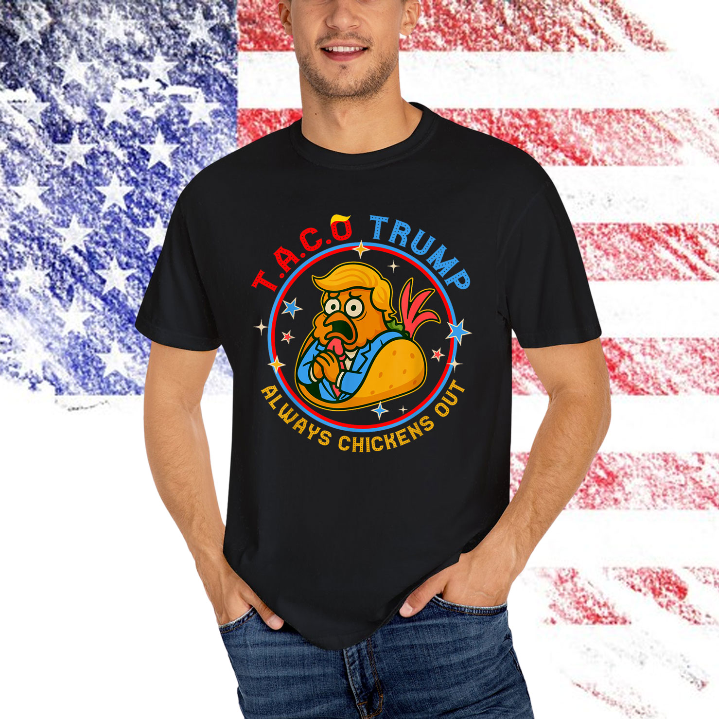 Let's Go Funny Taco Trump Always Chickens Out Shirt