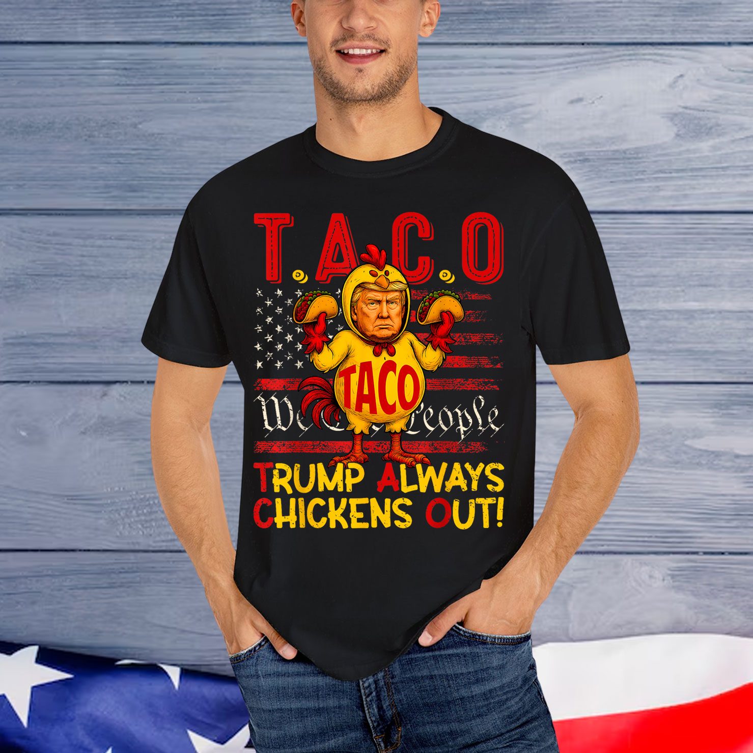 Let's Go Funny Trump Taco Always Chickens Out Shirt