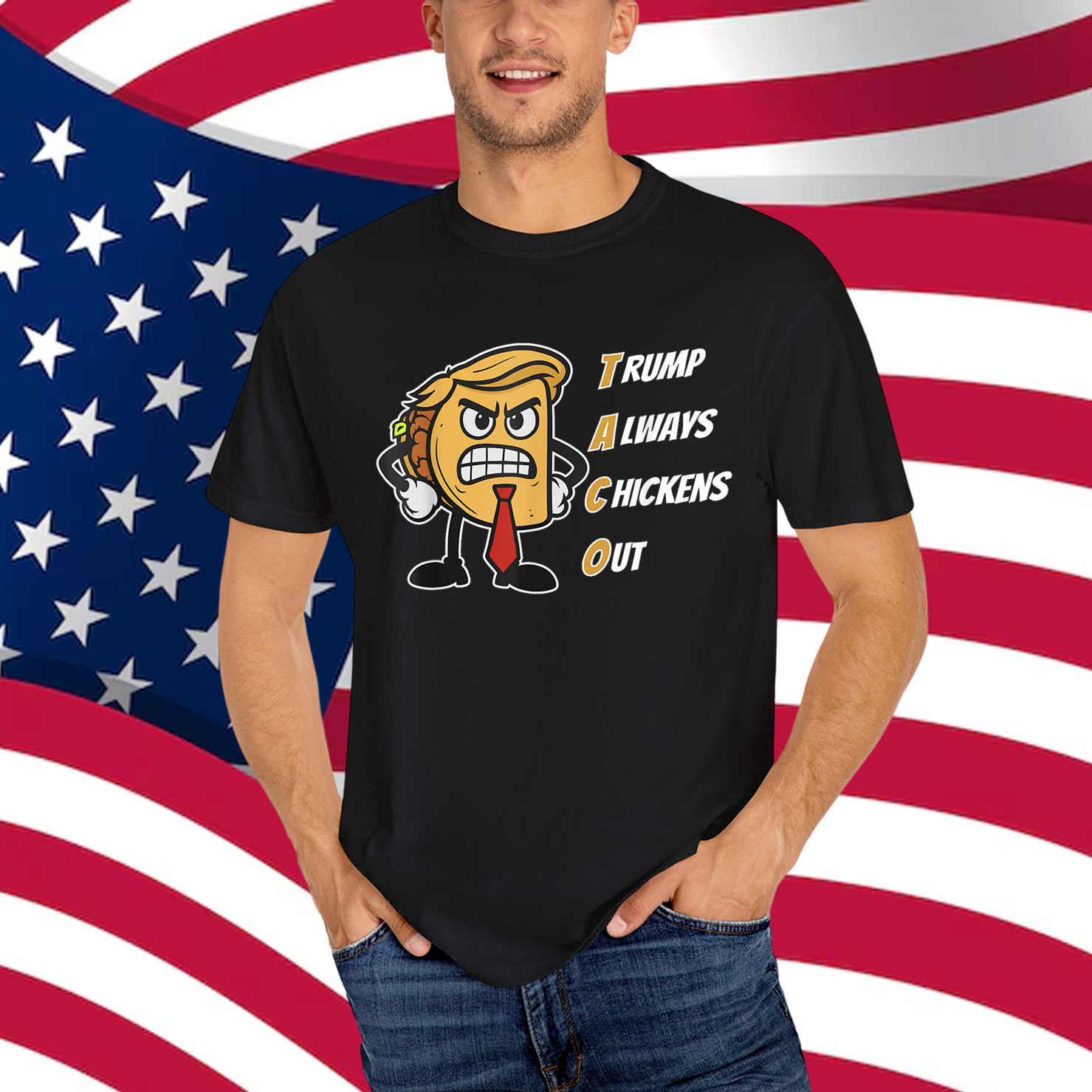 TACO Trump Always Chickens Out Funny Chicken Shirt