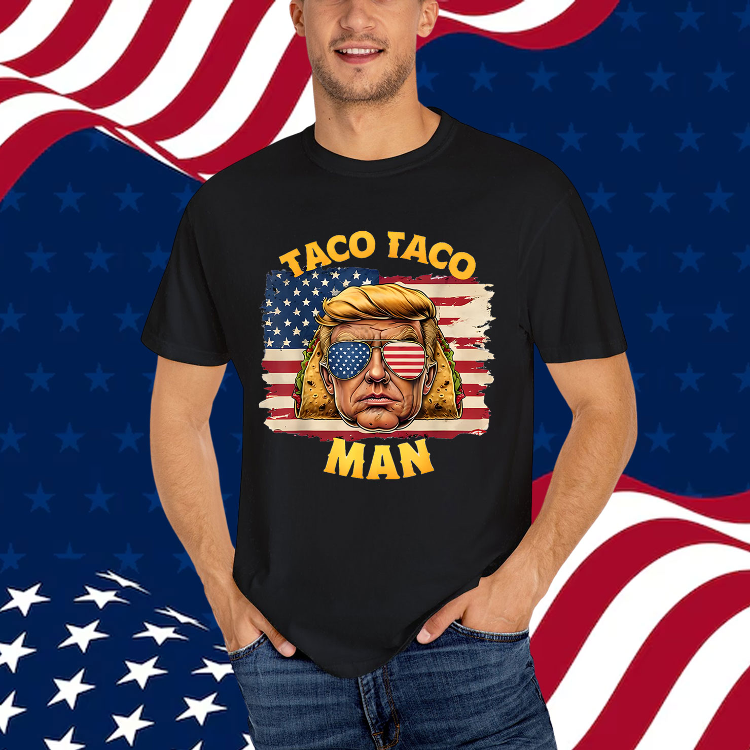 Taco Man Funny Trump Always Chickens Out Shirt
