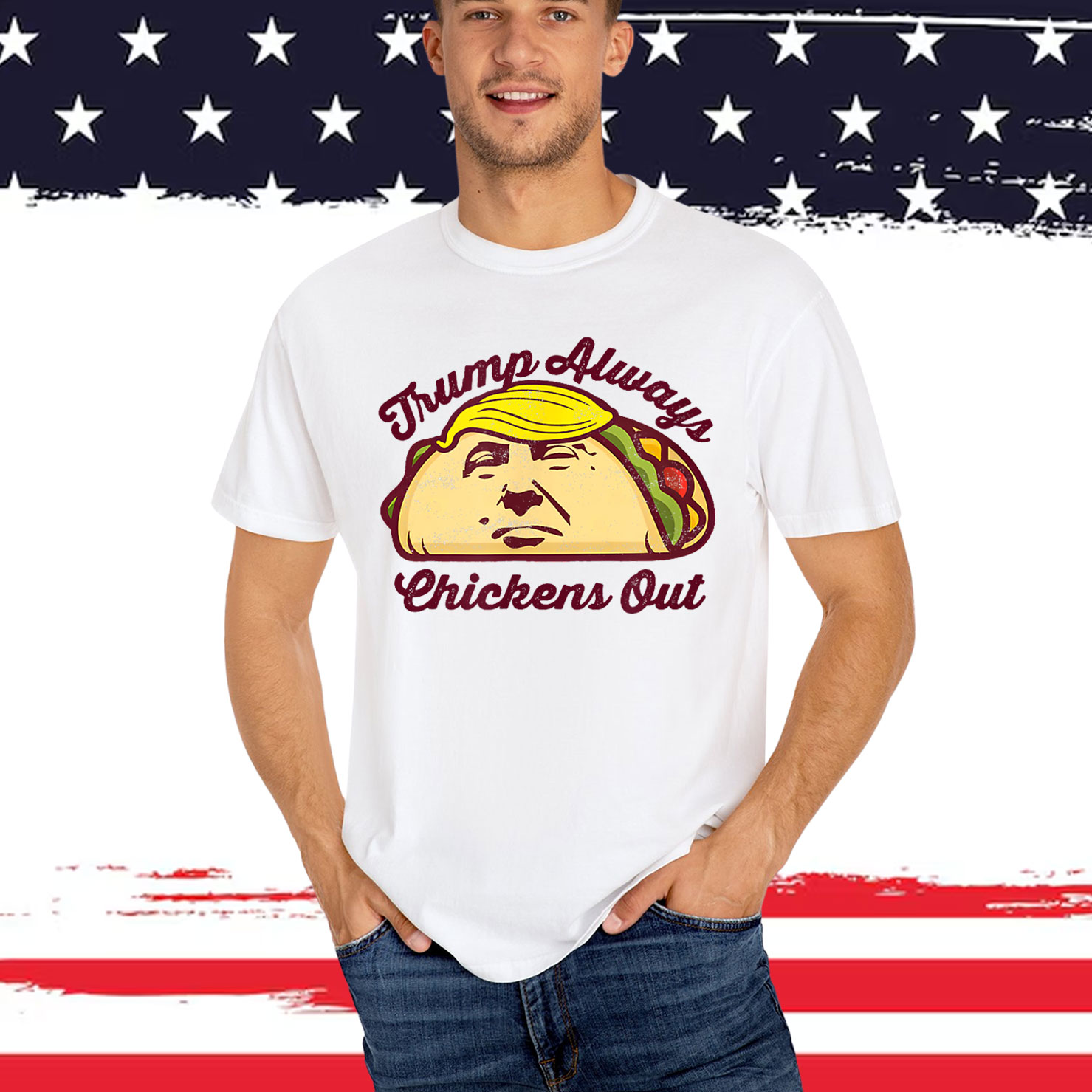 Taco Trump Always Chickens Out Great Again Shirt