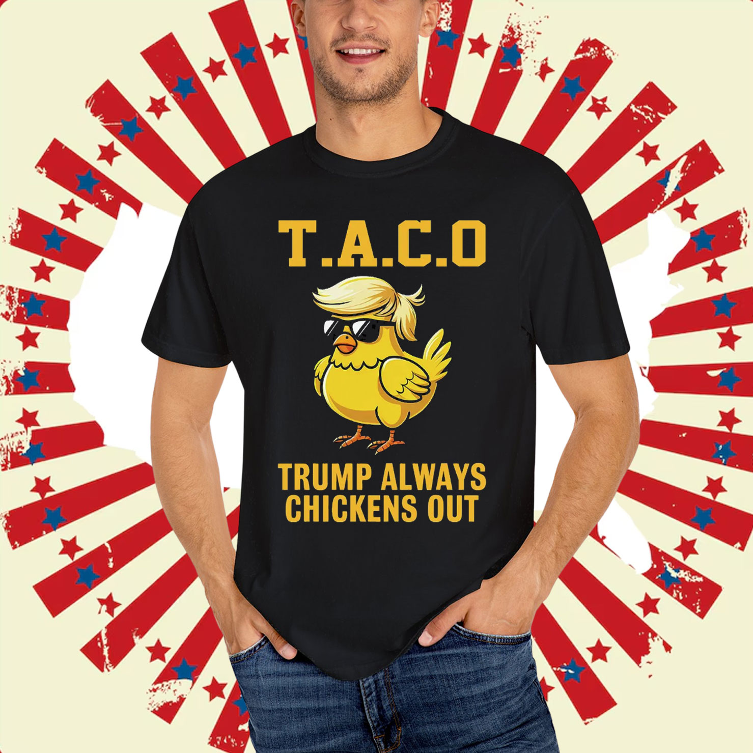 Let's Go Taco Trump Always Chickens Out Political Shirt