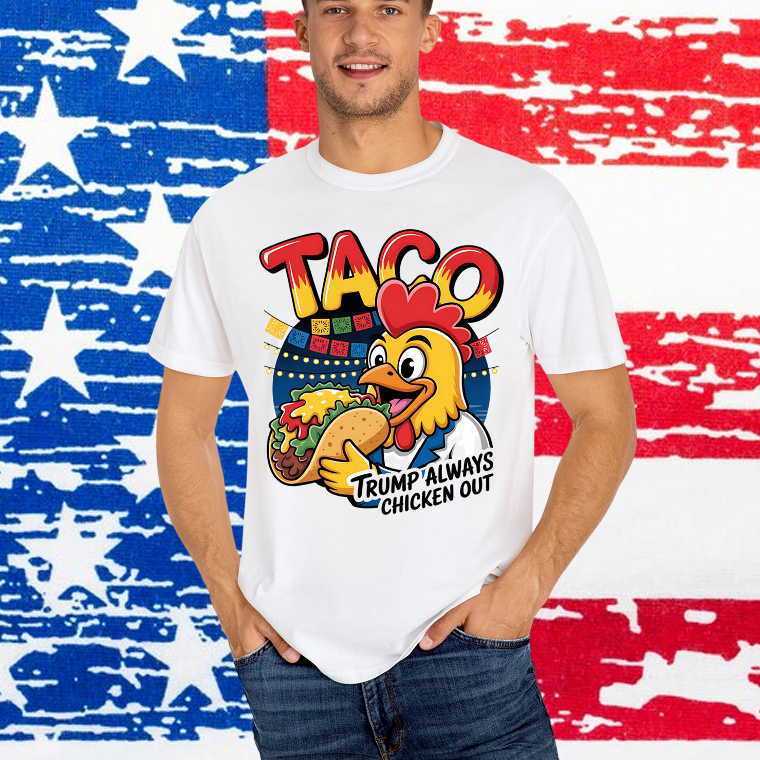 Trump Always Chicken Out Funny Shirt
