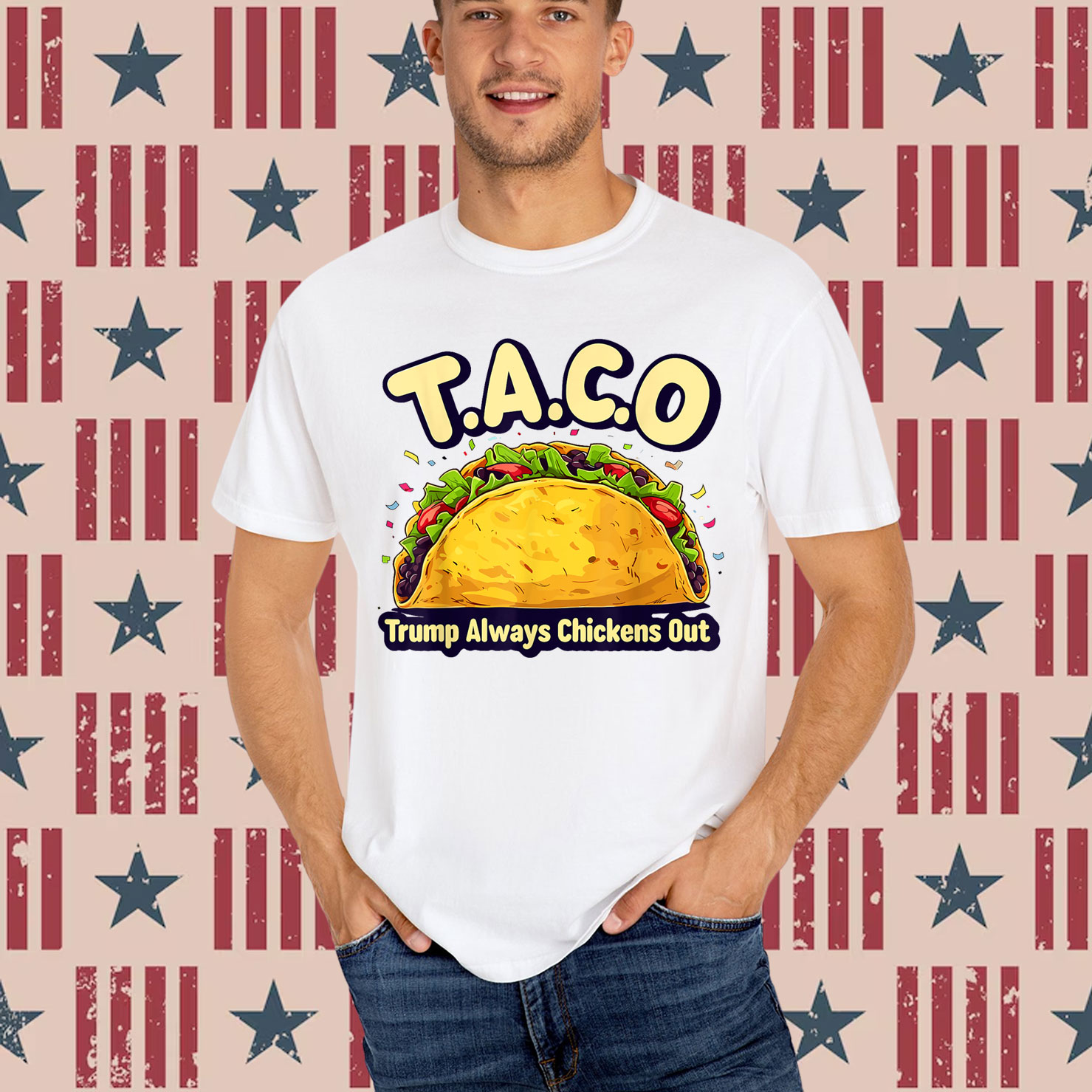 Let's Go Taco Trump Always Chickens Out Funny Shirt