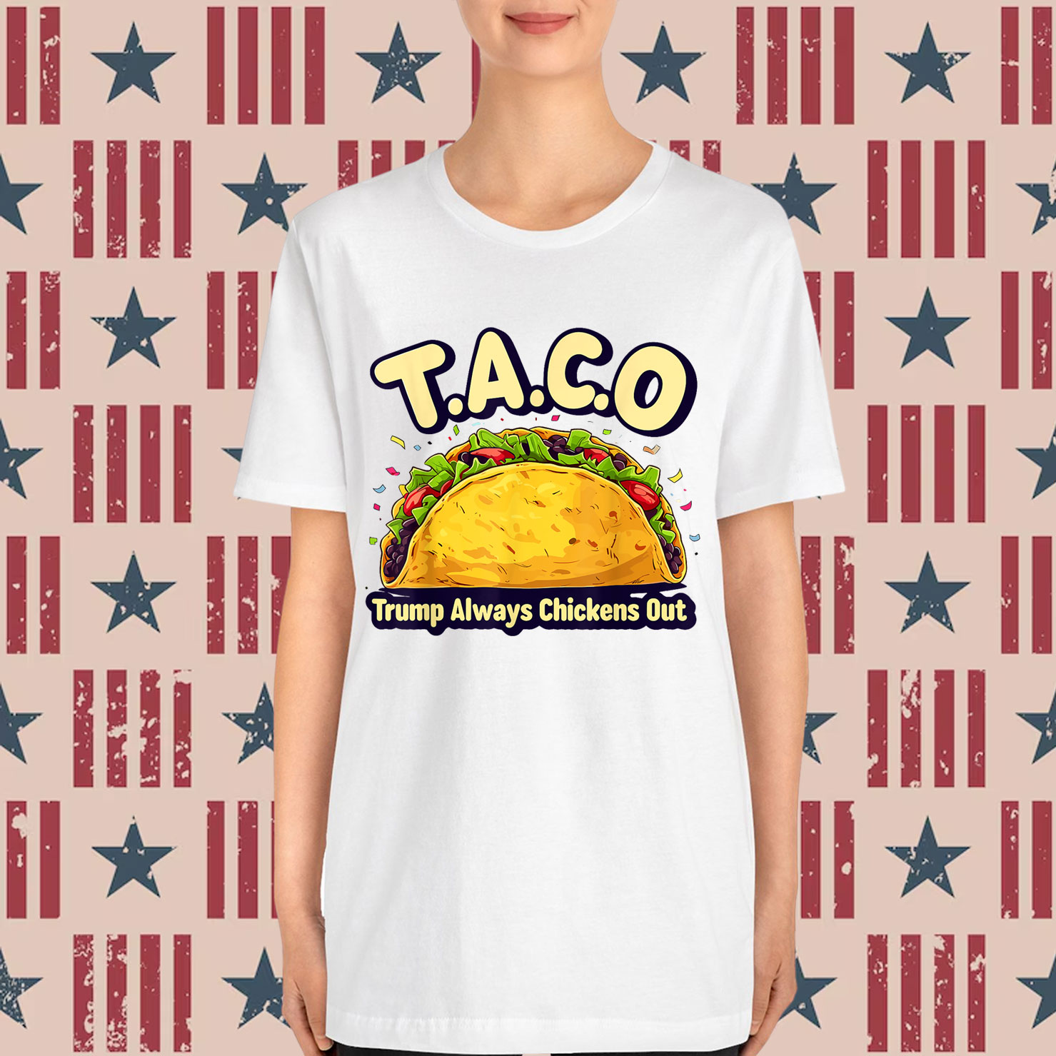 Let's Go Taco Trump Always Chickens Out Funny Shirt