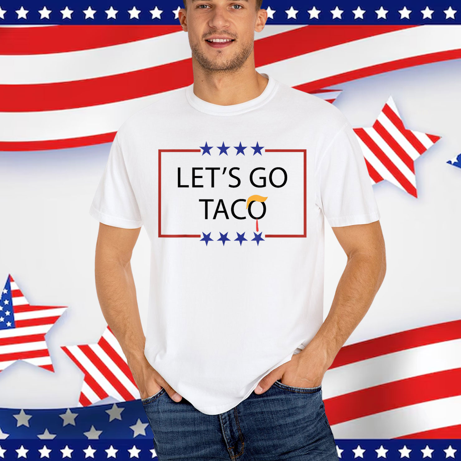 Trump Always Chickens Out Let's Go TACO Funny Shirt
