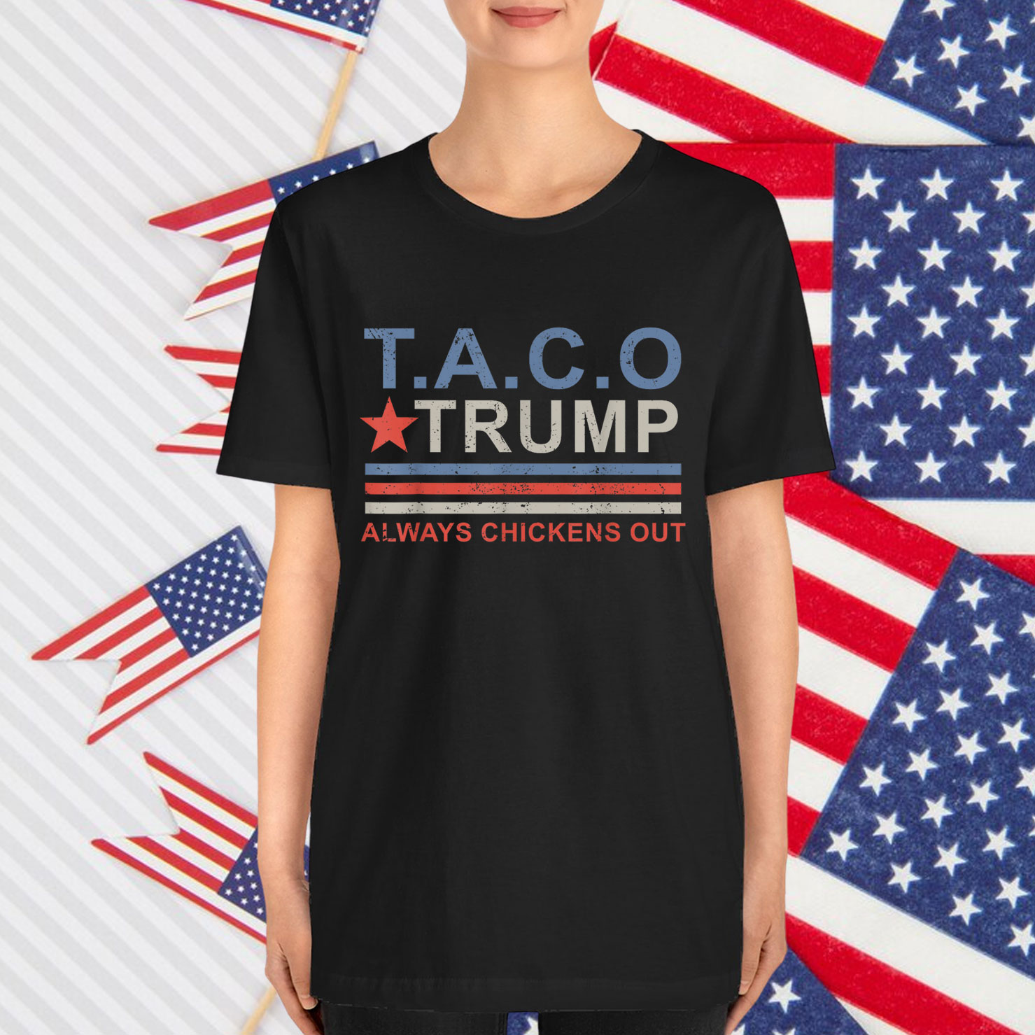 Let's Go Trump Always Chickens Out Funny Shirt