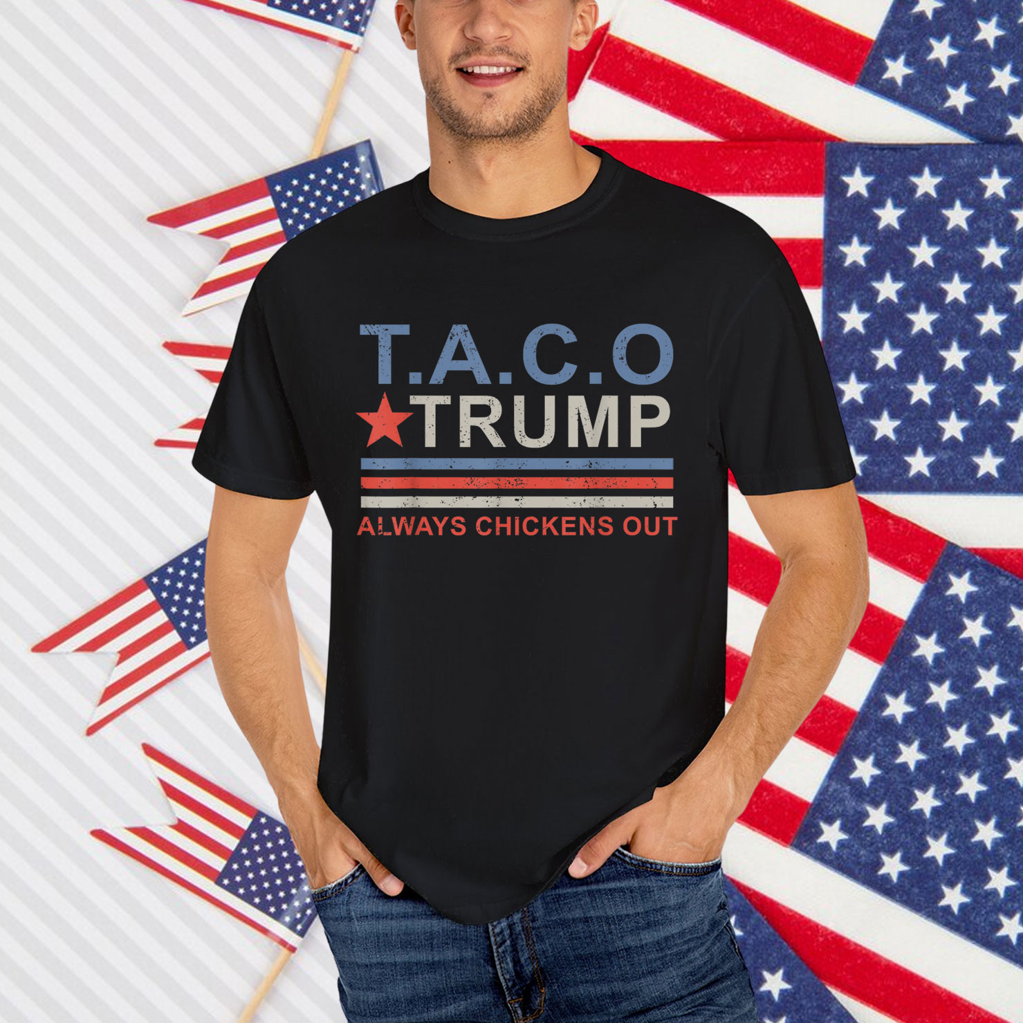 Let's Go Trump Always Chickens Out Funny Shirt