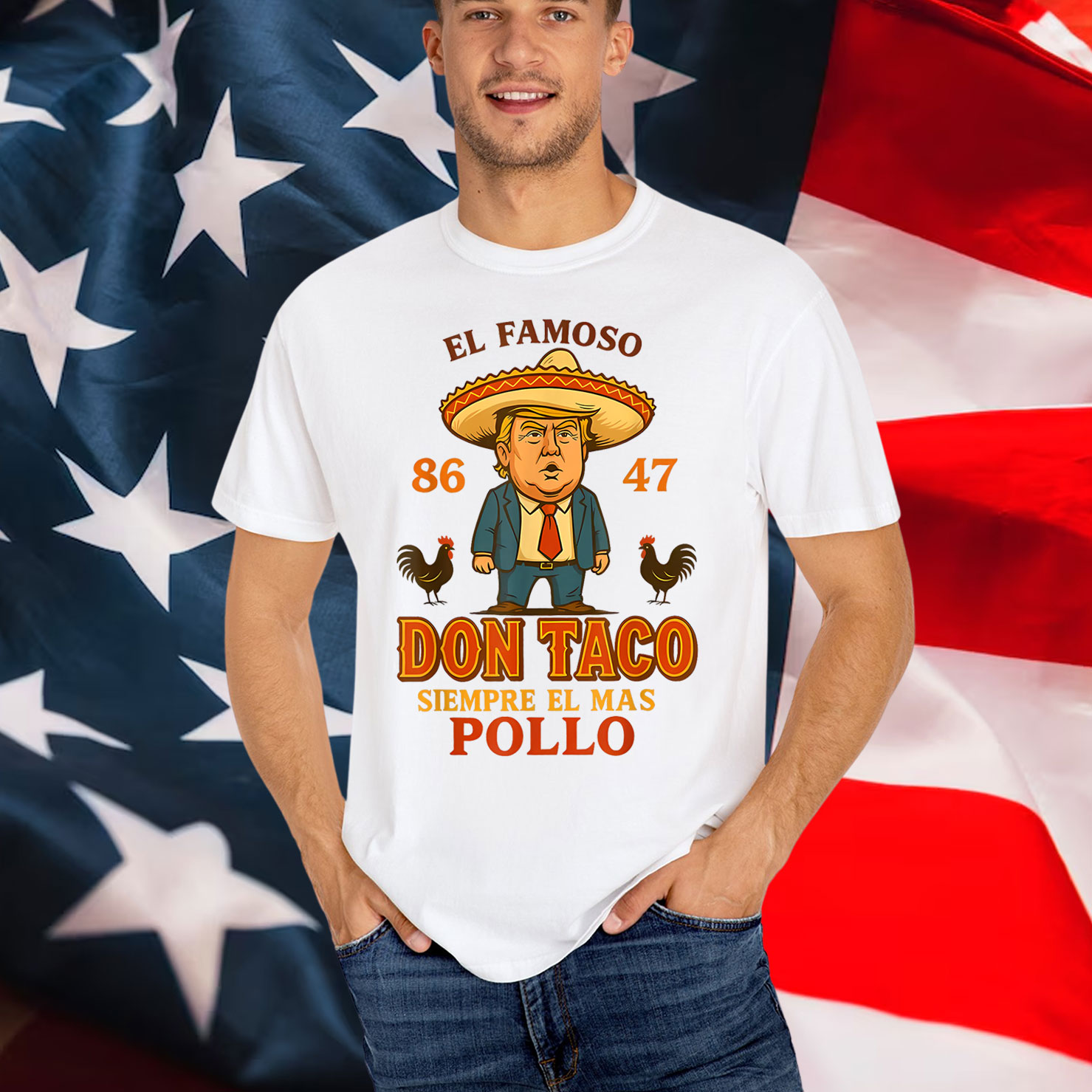 Let's Go Taco Trump Always Chickens Out Funny Shirt