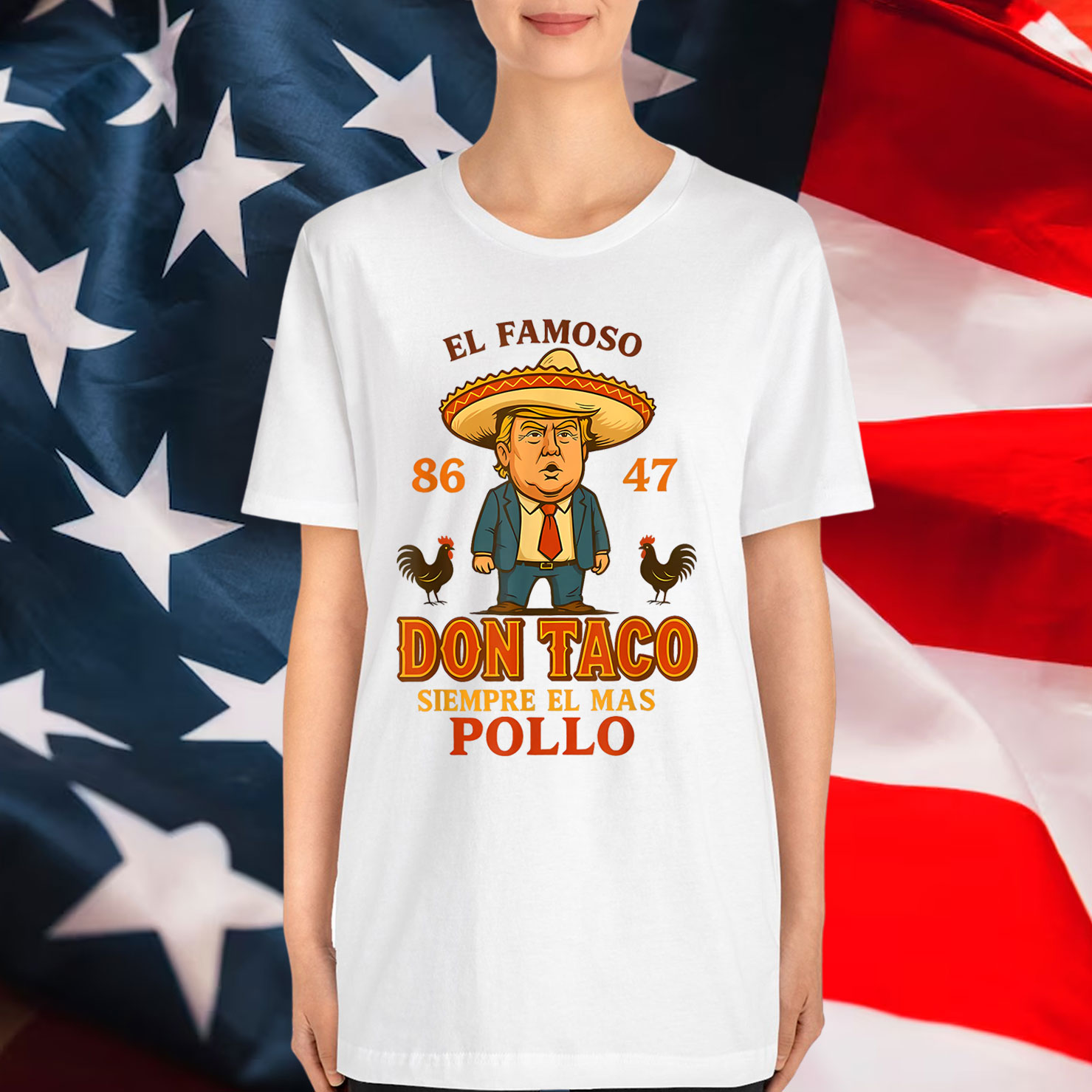 Let's Go Taco Trump Always Chickens Out Funny Shirt