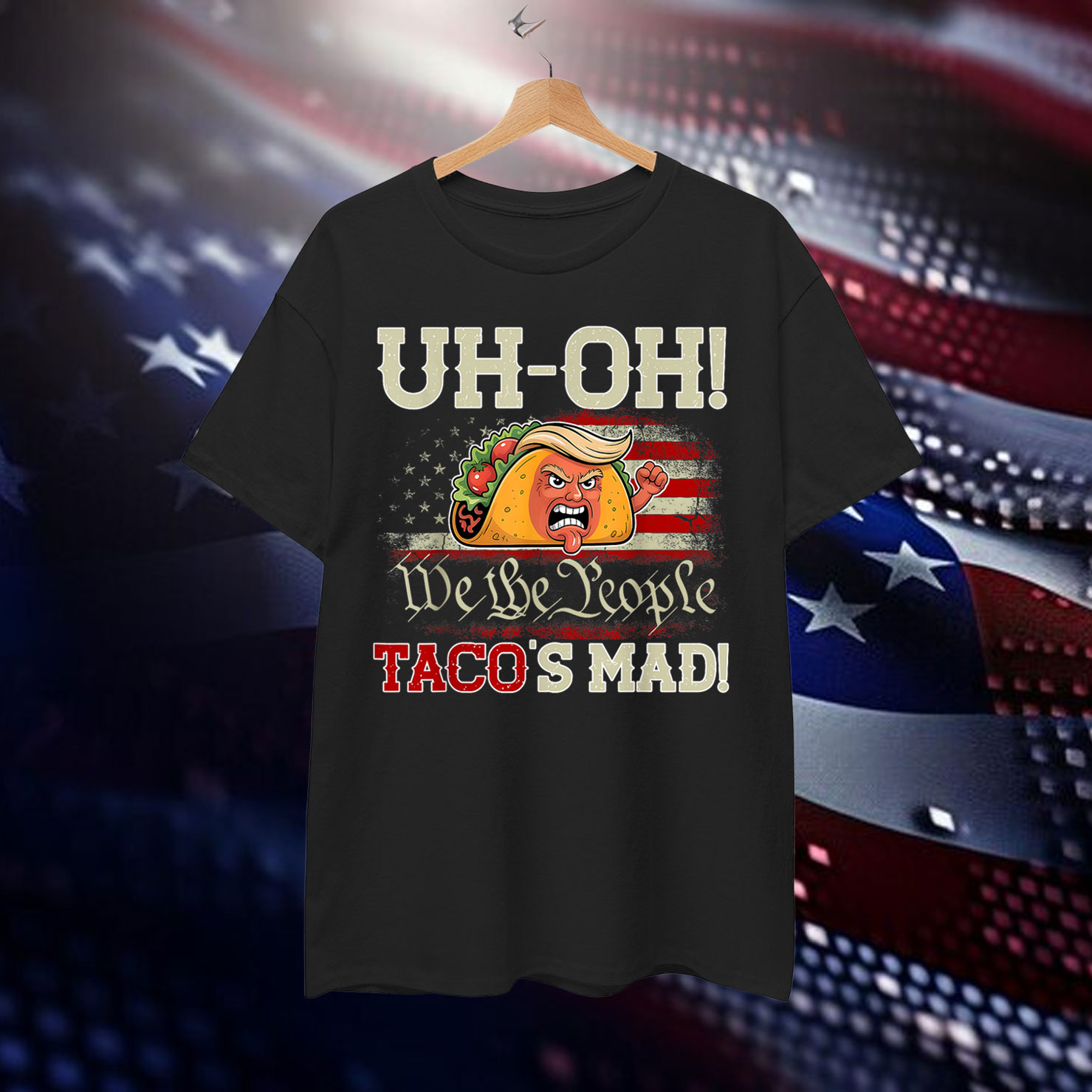 Uh-oh Taco's Mad Funny Taco Trump Orange Shirt