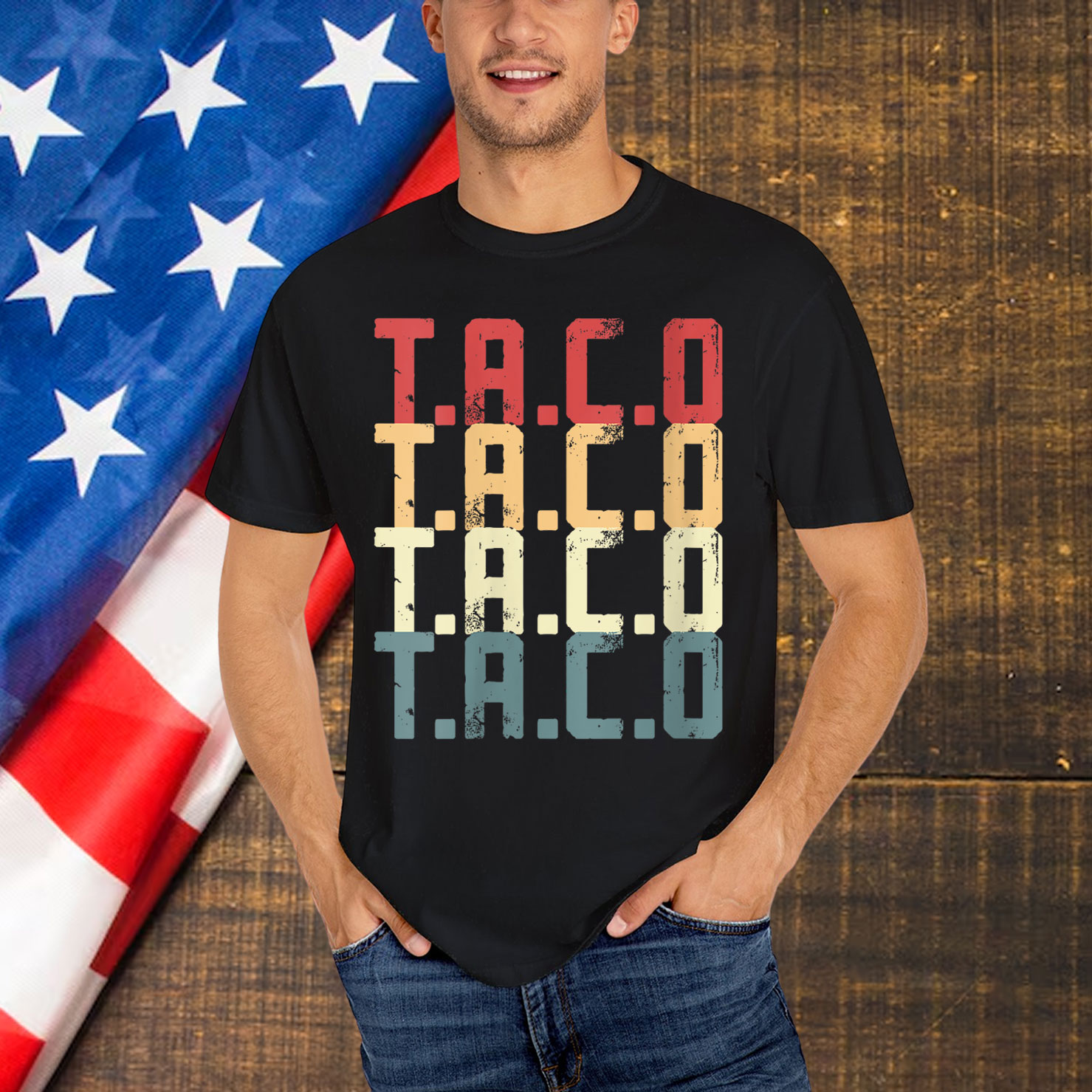 Let's Go Trump Always Chickens Out Funny Taco Shirt